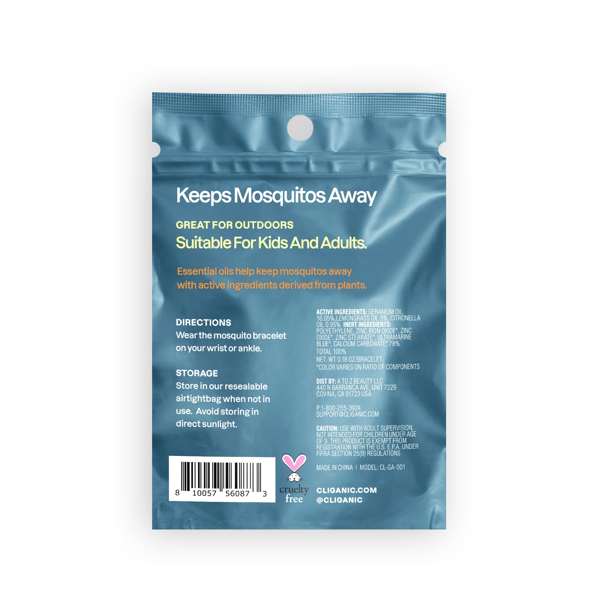 Cliganic 10 Pack Mosquito Repellent Bracelets, DEET-Free Bands, Individuall Cliganic Au supplements