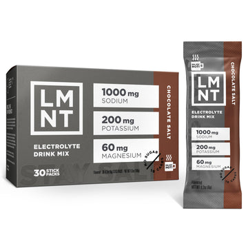 LMNT Zero Sugar Hot Chocolate or Coffee Mixer - Chocolate Salt | Drink Mix | 30-Count