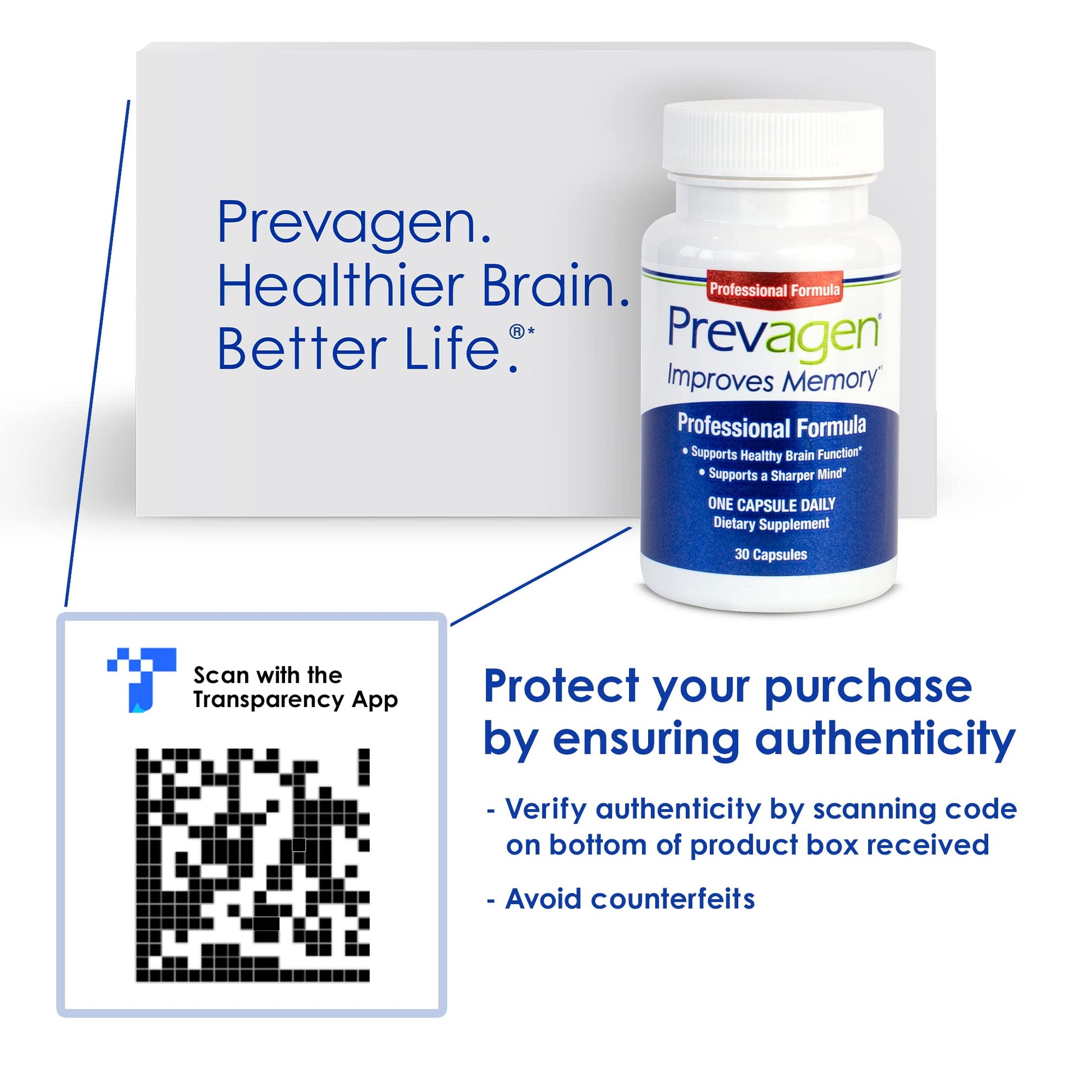Prevagen Improves Memory - Professional Formula 40mg, 30 Capsules |1 Pack| with Apoae Prevagen Au supplements