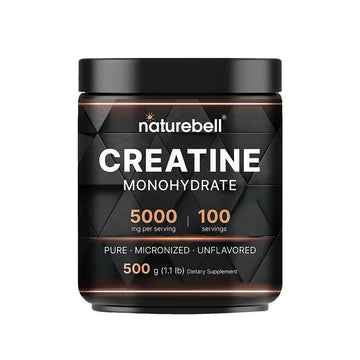 NatureBell Creatine Monohydrate Powder - 500g - Micronized Powder - Delivers 5,000mg Creatine Per Serving - Pre-Workout or Post-Workout Support* - Vegan & Keto Friendly - Unflavored NatureBell Au supplements