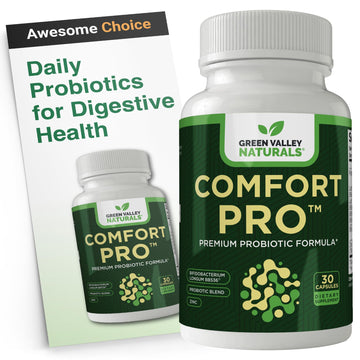ComfortPro™ Daily Probiotics for Digestive Health | Constipation Relief & Bloating Support for Women & Men | Gut Cleanse with Zinc | Helps Reduce Gas & Promotes Digestive Regularity | Valley Formula GREEN VALLEY NATURALS Au supplements