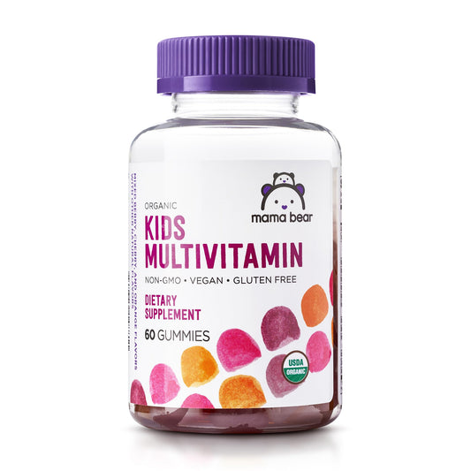 Amazon Brand - Mama Bear Organic Kids Multivitamin Gummies, Berry, Cherry & Orange, 60 Count, 1 Month Supply (Packaging May Vary) Mama BearUS supplements