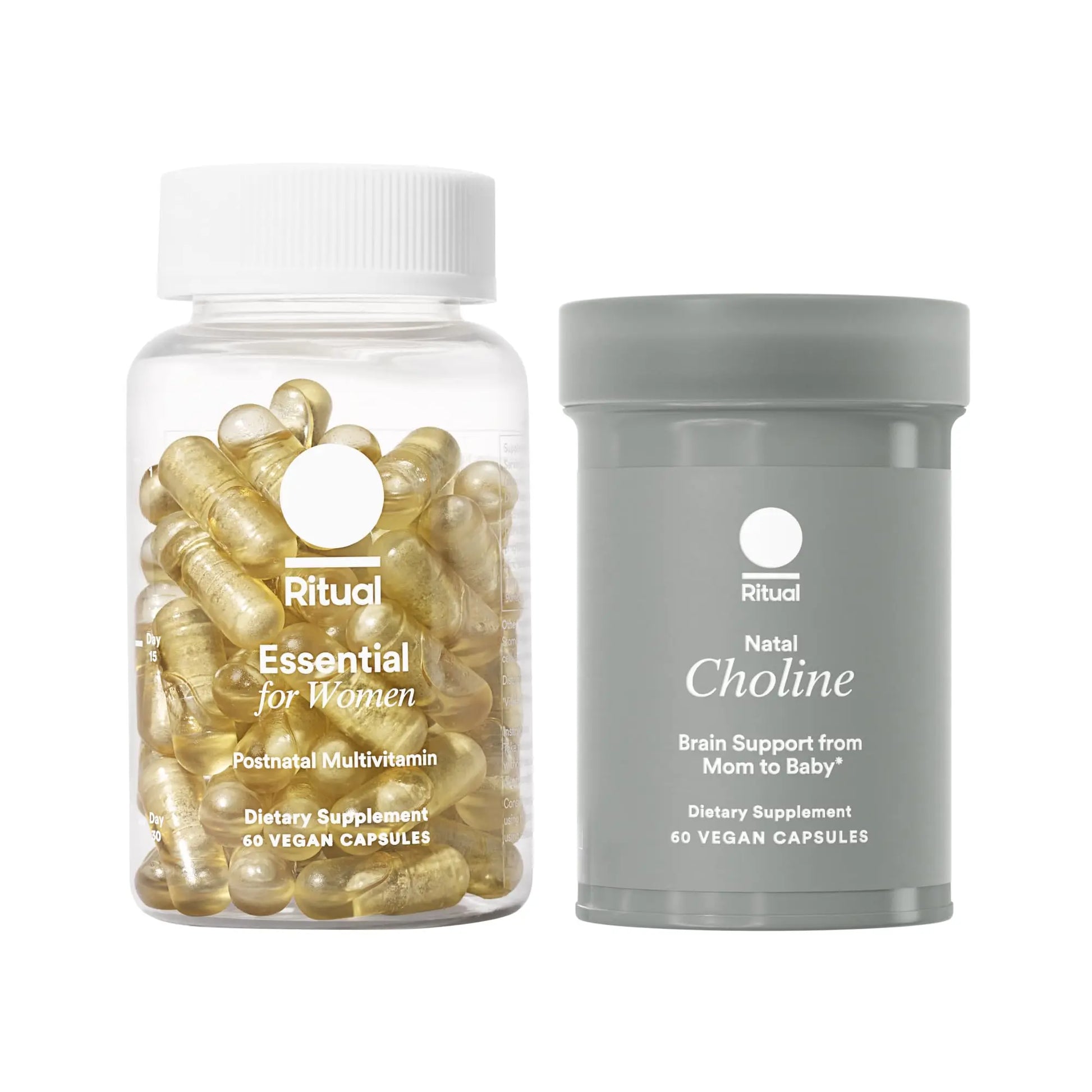 Ritual Postnatal Mom-to-Baby Set, Postpartum Multivitamin and Natal Choline Supplements, Supports Lactation, Immune Function, and Baby's Cognitive Function Ritual Au supplements