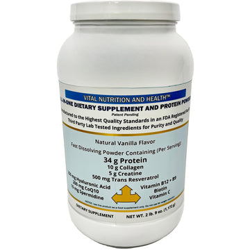 Vital Nutrition and Health All-in-One Powder: Protein, Collagen, Creatine, Resveratrol, Spermidine, Hyaluronic Acid, CoQ10 + Key Vitamins Vital Nutrition and Health Au supplements