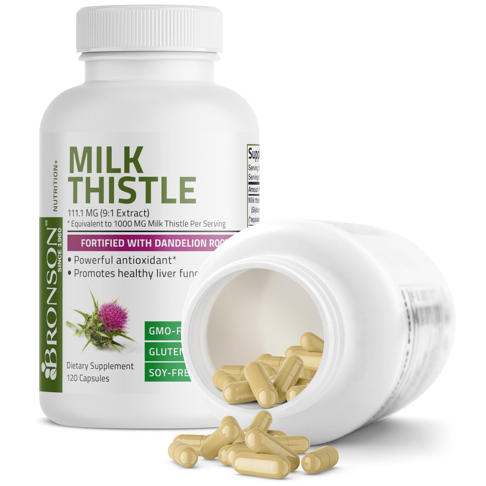 Bronson Milk Thistle Silymarin Marianum & Dandelion Root Liver Health Support Bronson Au supplements