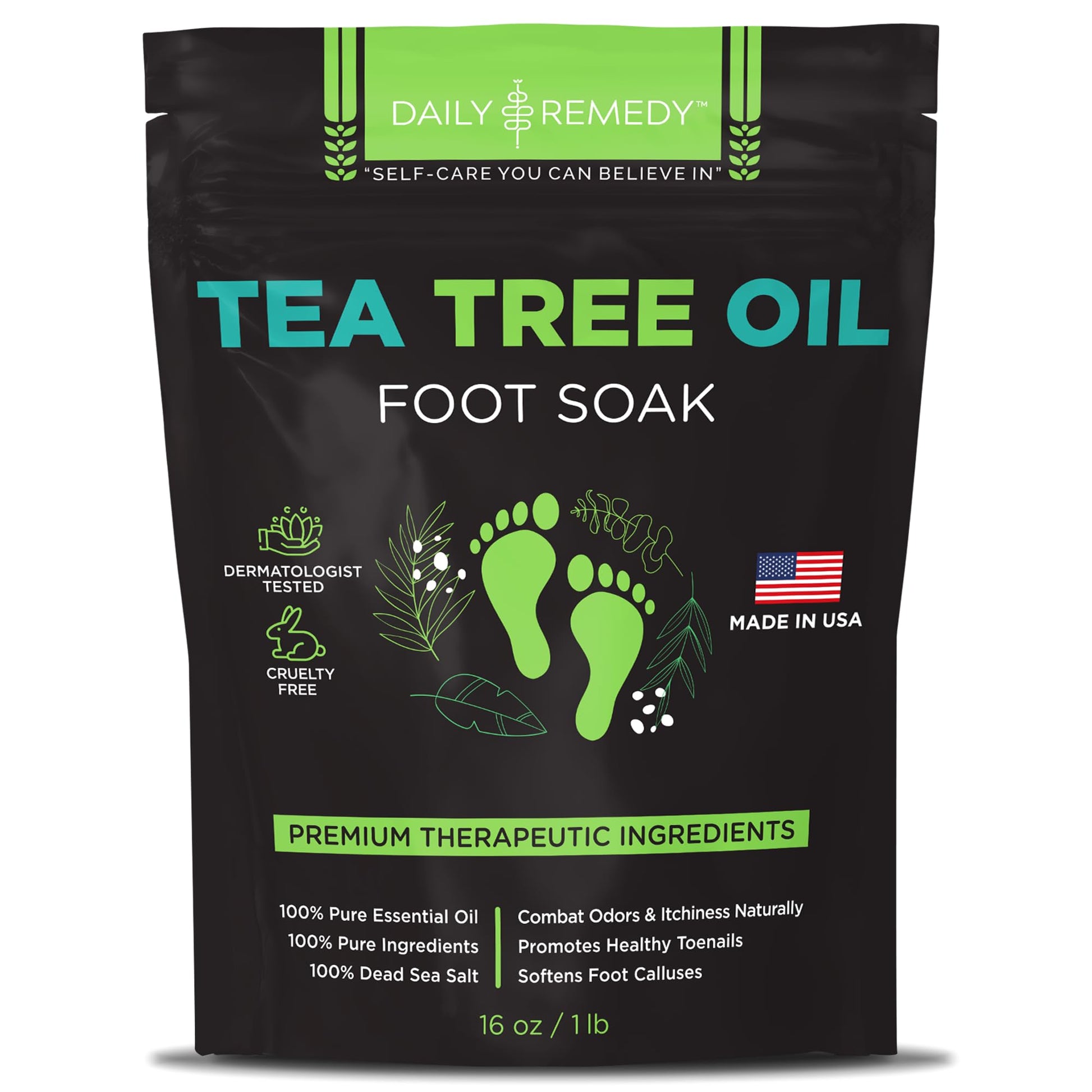 Tea Tree Oil Foot Soak with Epsom Salt - Made in USA - for Toenail Athletes Foot DAILY REMEDY Au supplements