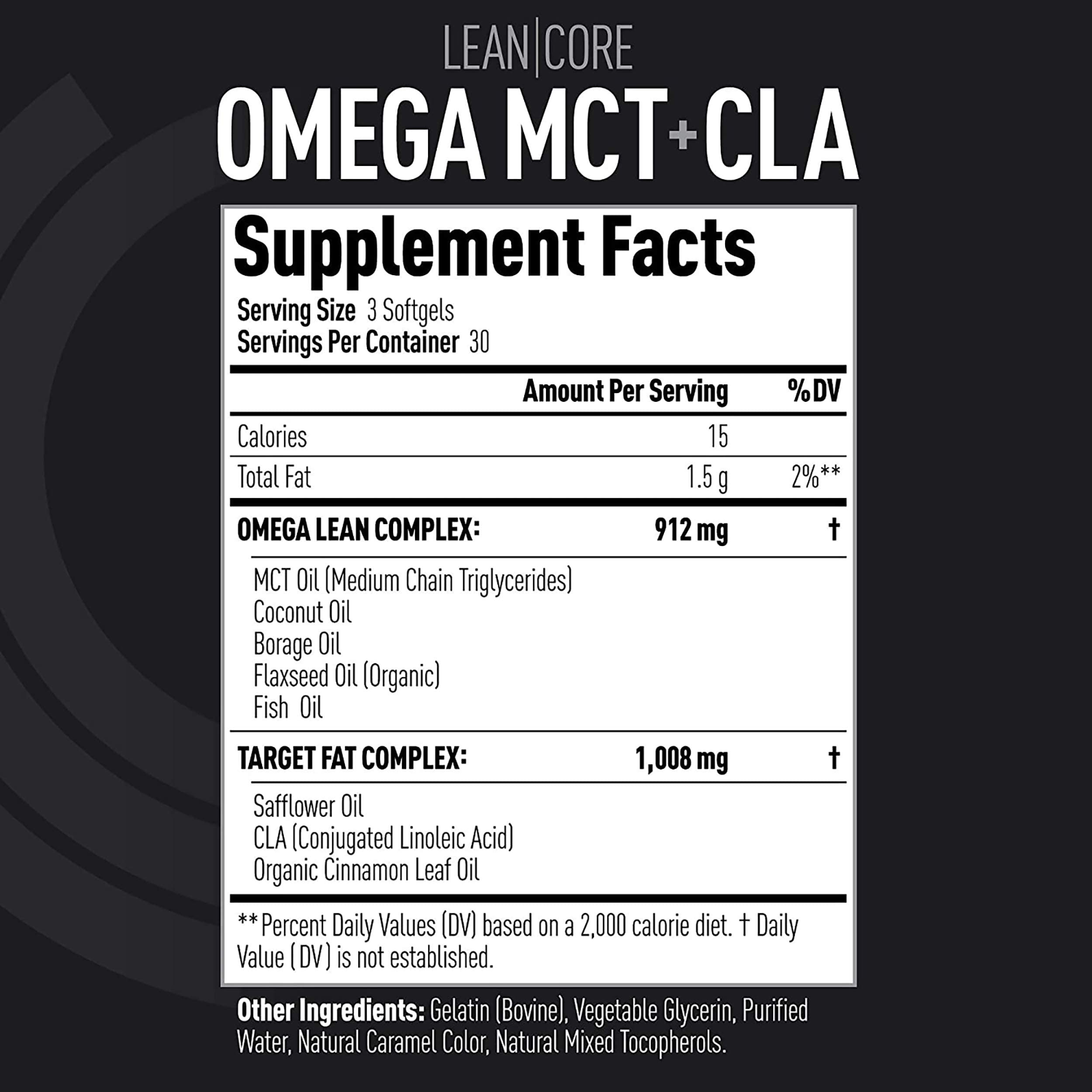 Lean CORE Omega MCT + CLA - Stimulant Free Health Formula, Lean Muscle & Toned (CORE)ACTIVE Au supplements