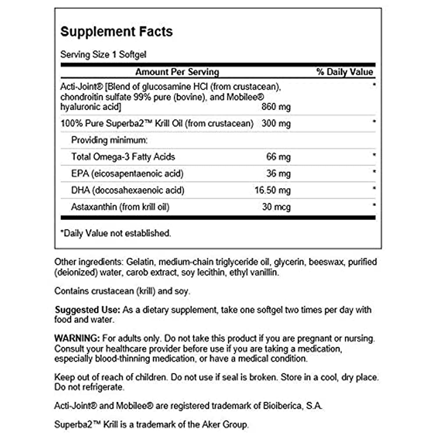 Swanson Acti-Joint Plus with Krill Oil 60 Sgels (2 Pack) Swanson Au supplements
