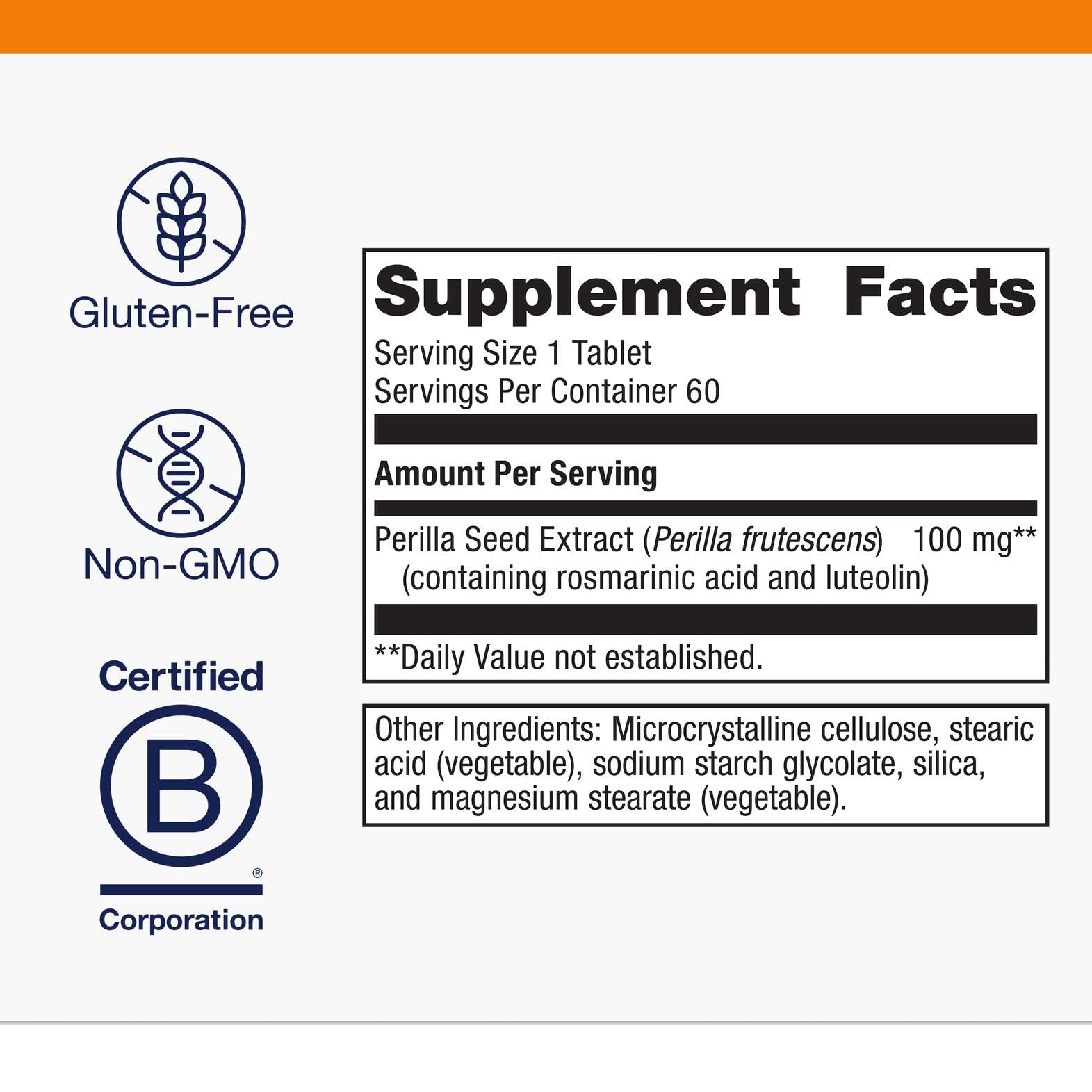Metagenics Perimine - Perilla Seed Extract with Rosmarinic Acid & Luteolin - Supports Respiratory Health, Immune Function & Allergy Relief* - Non-GMO, Gluten-Free, Vegetarian - GMP Certified Facility Metagenics Au supplements