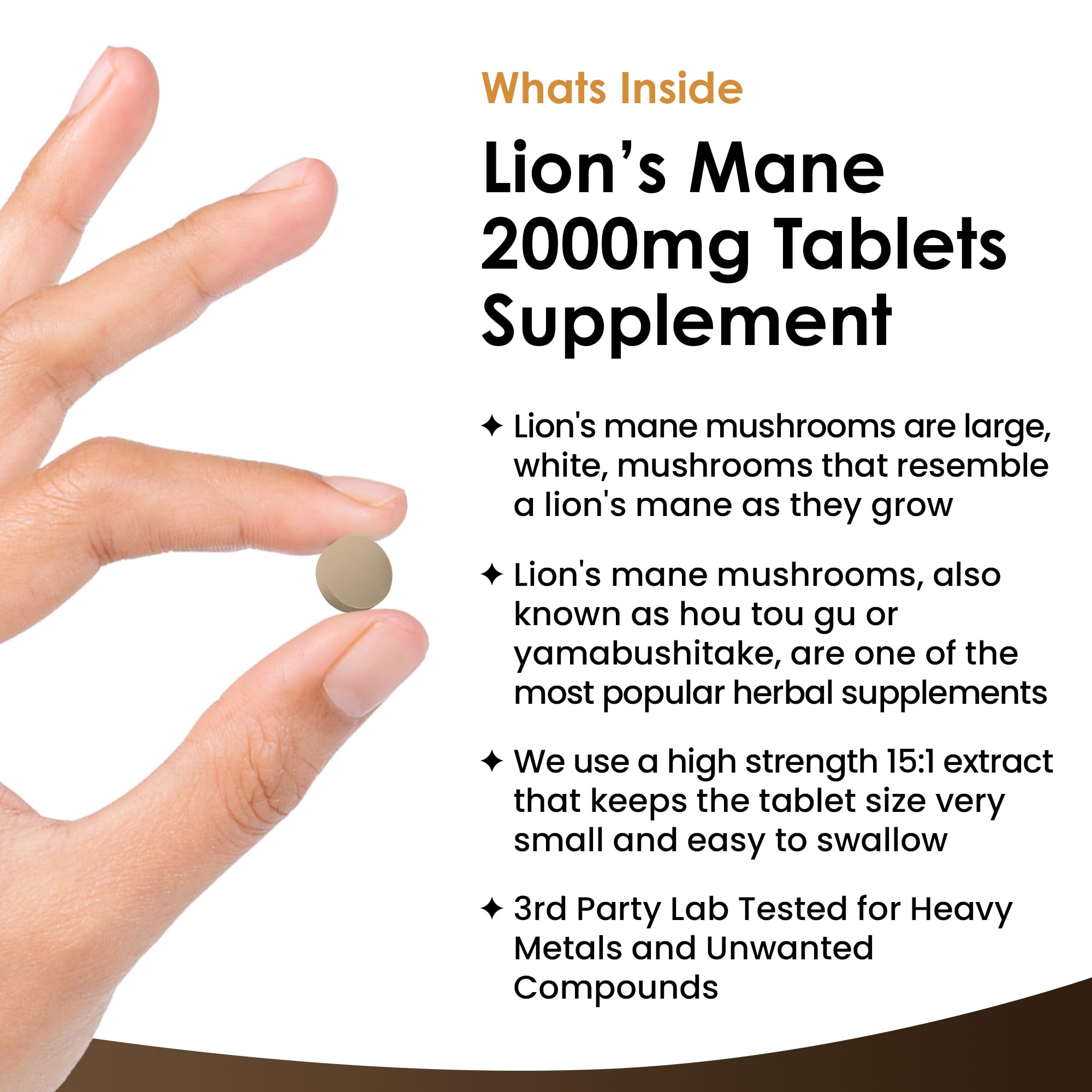 Lions Mane Mushroom Extract Supplement 2000mg - 180 High Strength Vegan Tablets NEW LEAF PRODUCTS Au supplements