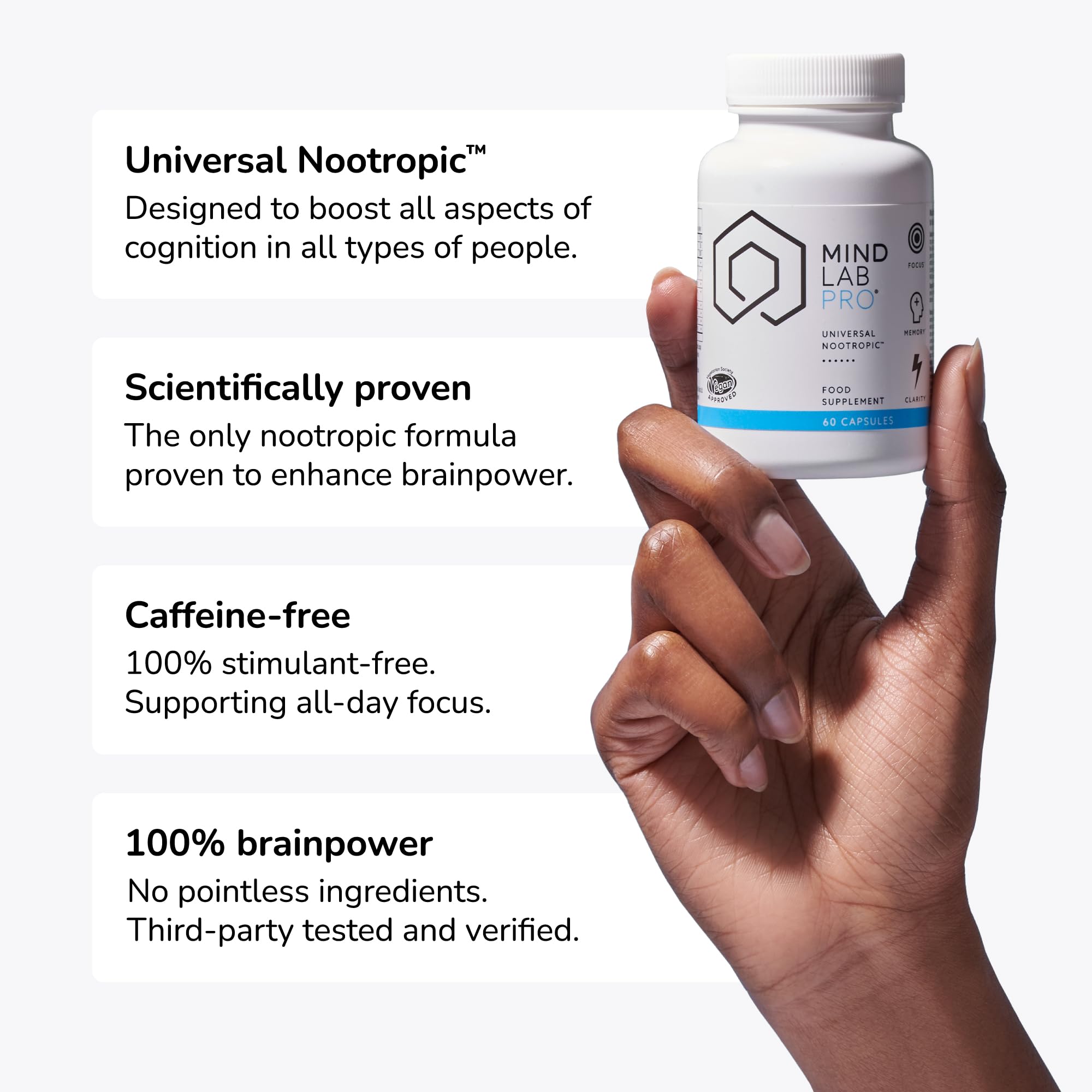 Mind Lab Pro® MLP® v4 Universal Nootropic™ Brain Booster Supplement for Focus, Memory, Clarity, Energy - 60-Count - Plant-Based, Naturally Sourced Memory Vitamins for Better Brain Health, Made in USA Mind Lab Pro Au supplements