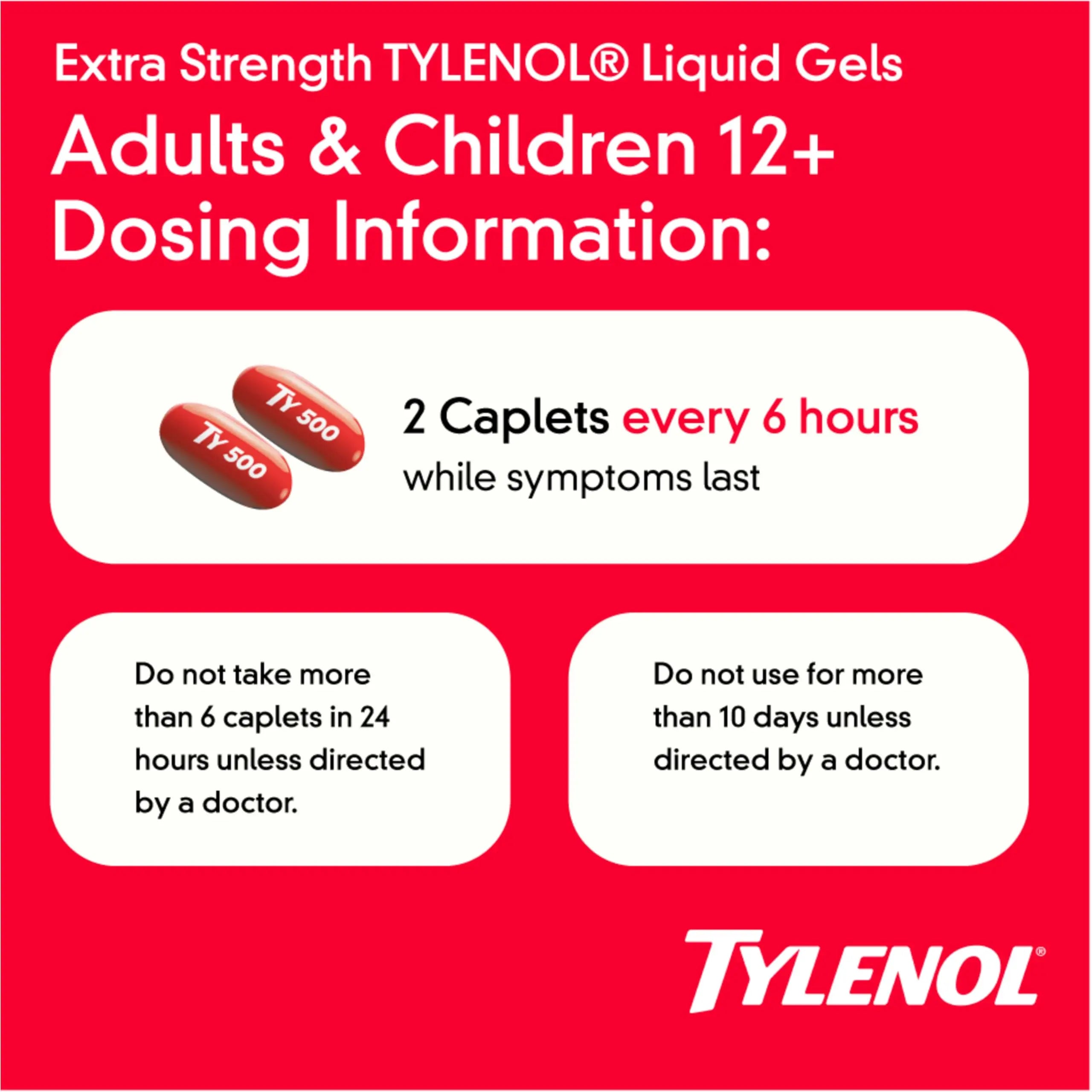 Tylenol Extra Strength Liquid Gels, Fast, Strong Pain Relief, Fever Reducer for Adults with 500 mg Acetaminophen, Fast-Acting Liquid Gel Capsules for Headaches & Minor Pain Relief, 40 Count Tylenol Au supplements