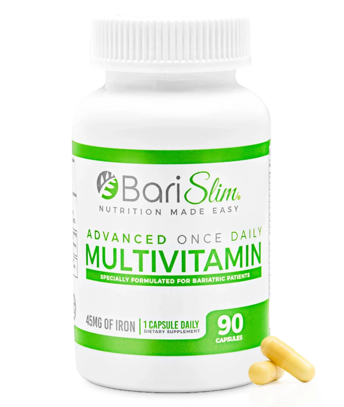 BariSlim Advanced Once Daily Bariatric Multivitamin Capsule - 45 mg of Iron - Bariatric Vitamin for Post Bariatric Surgery Including BariSlim AU supplements