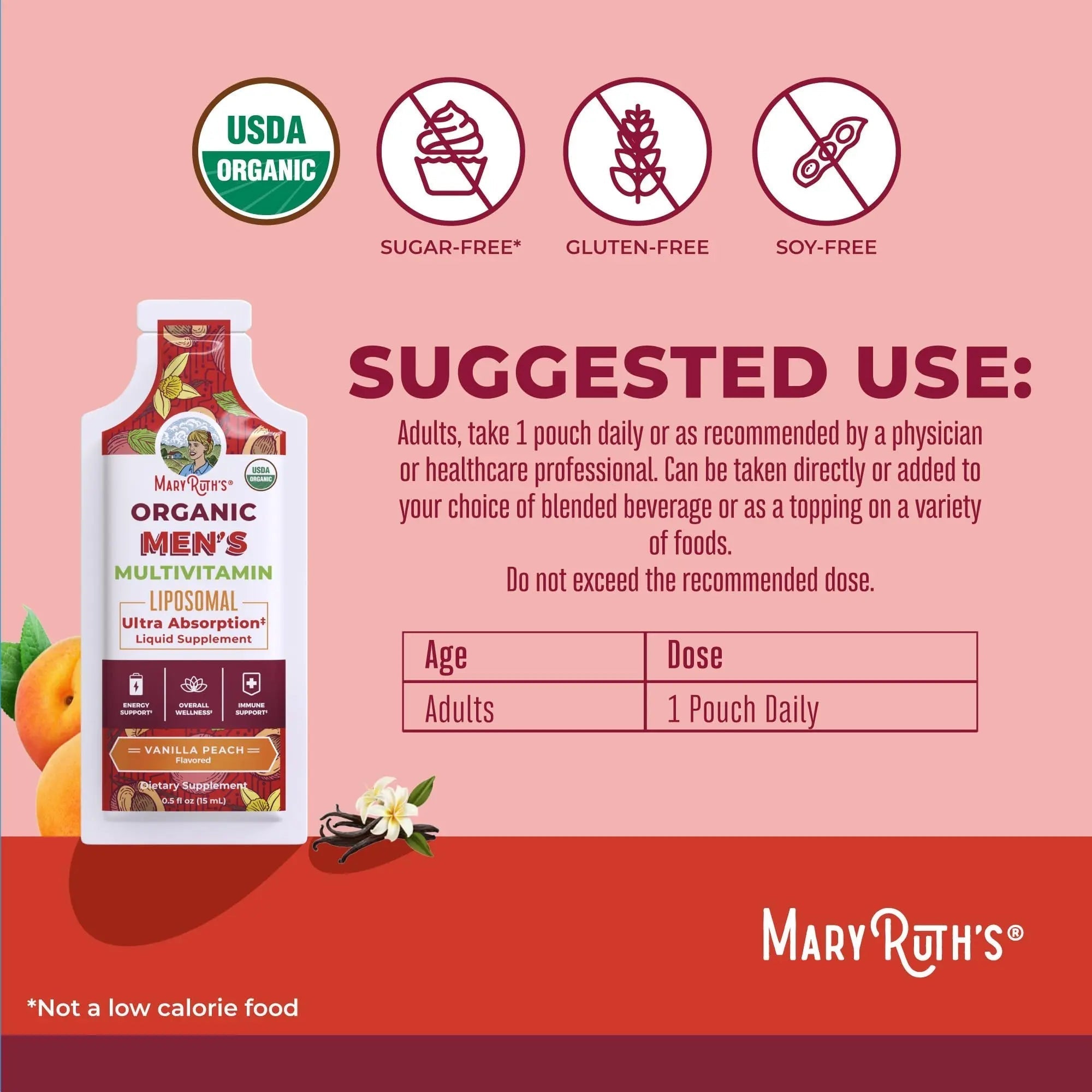 MaryRuth Organics Multivitamin for Men | USDA Organic | Sugar Free Mens Multivitamin Liposomal | Liquid Vitamins for Men | MARYRUTH'S Au supplements