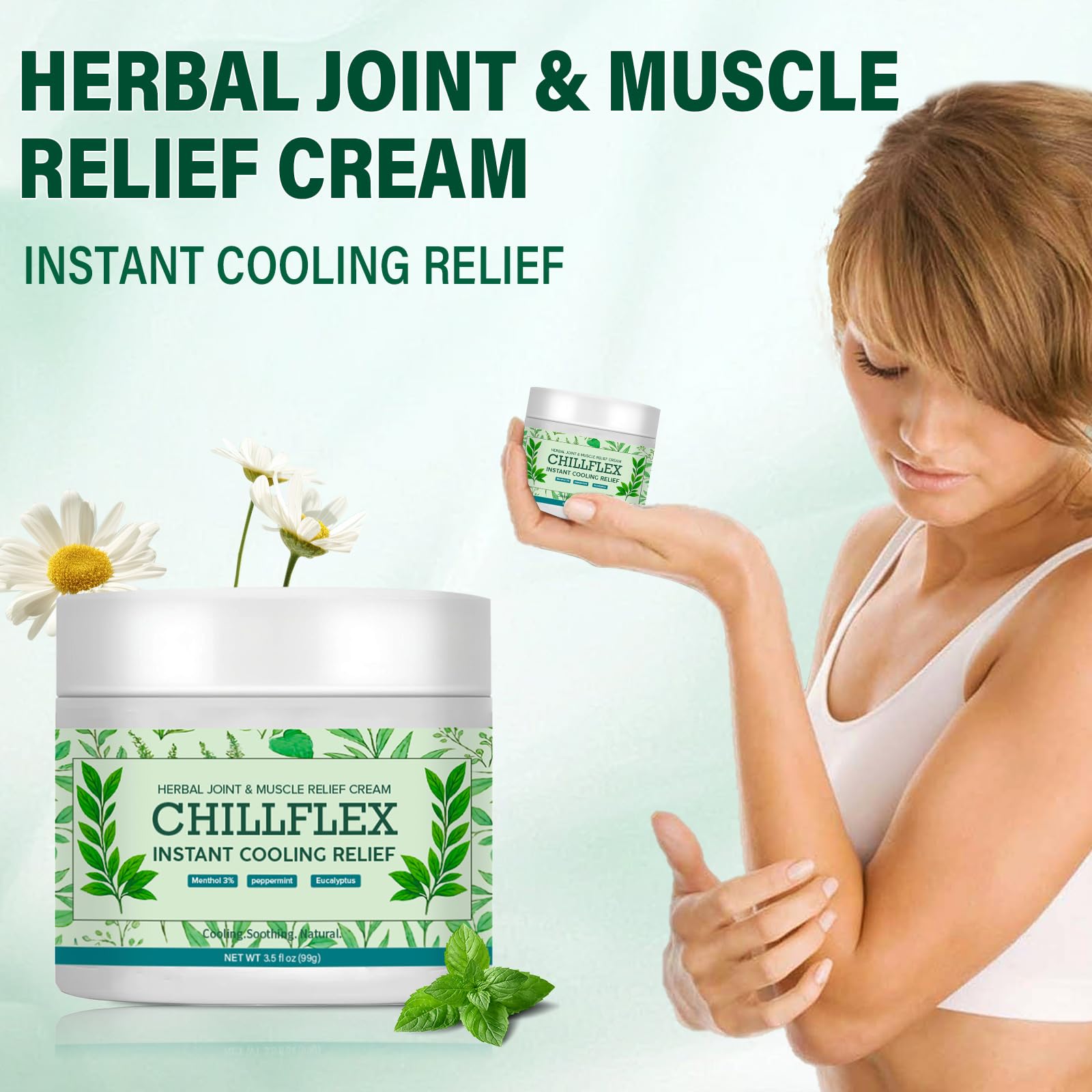 Menthol Soothing Cream, 3.5 Oz Joint Activities Throughout The Body, Cooling Soothing Ointment for Muscle, Head, Lumbar, Neck, Hands and Feet, 2 Pack CLORISLAND Au supplements