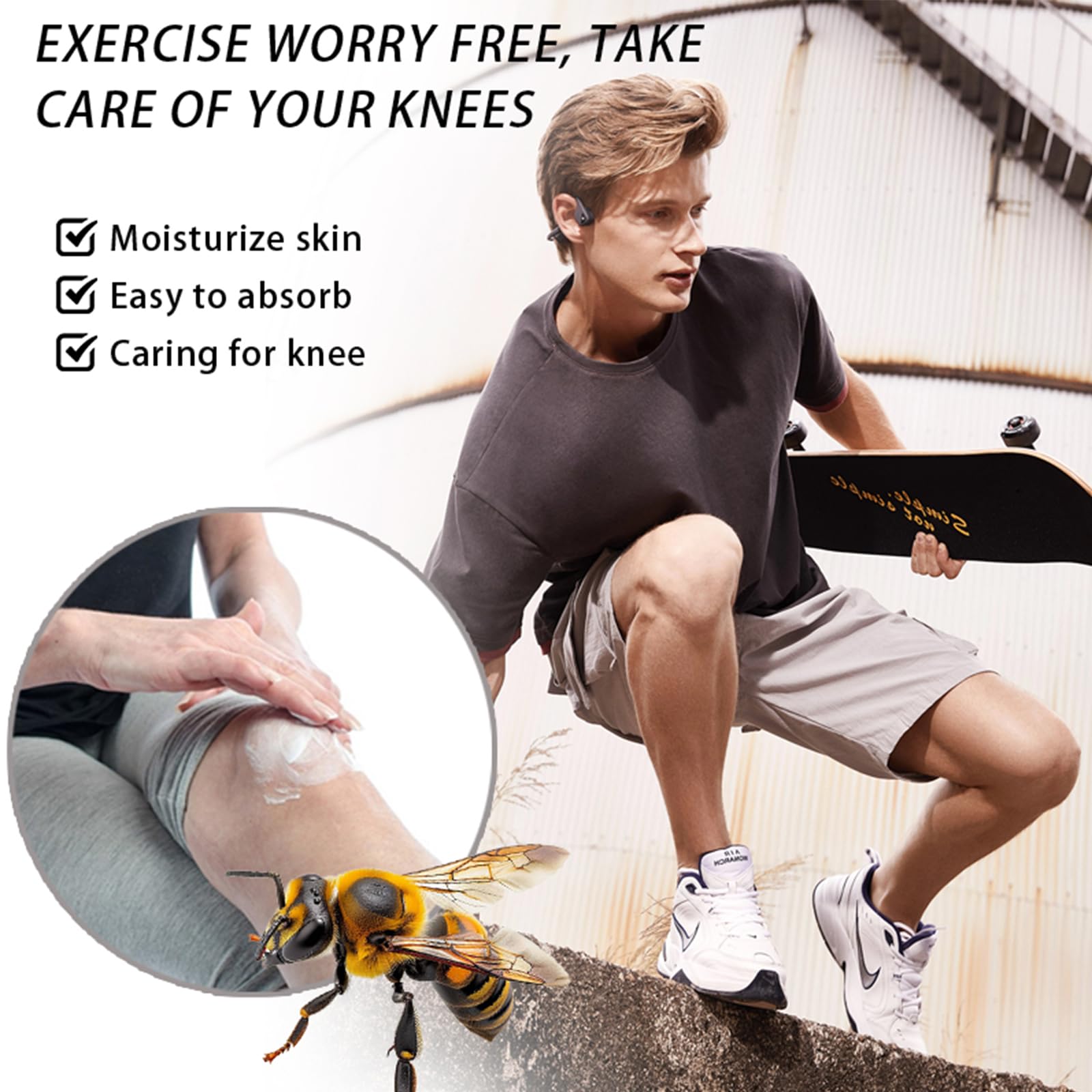 Bee Venom Joint Cream for Knees & Joints - Lightweight Moisturizing Cream for Dry Skin, Fast Absorbing & Non-Greasy Formula - Supports Comfortable Movement (2.116OZ) Generic Au supplements