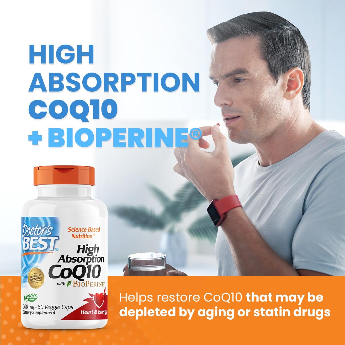 Doctor's Best High Absorption CoQ10 with BioPerine Gluten Free Naturally Fermented Doctor's BESTUS supplements