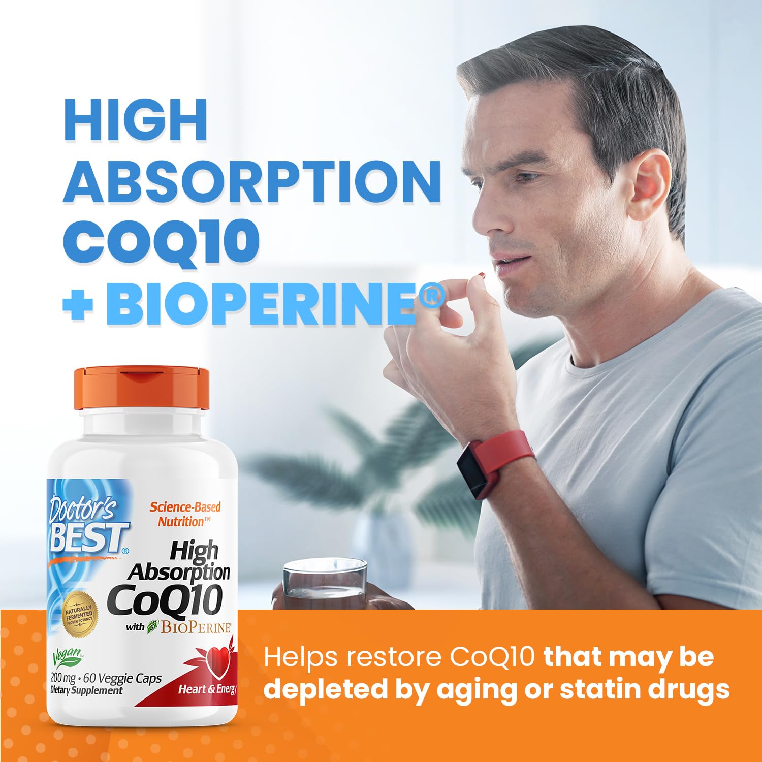 Doctor's Best High Absorption CoQ10 with BioPerine Gluten Free Naturally Fermented Doctor's BESTUS supplements