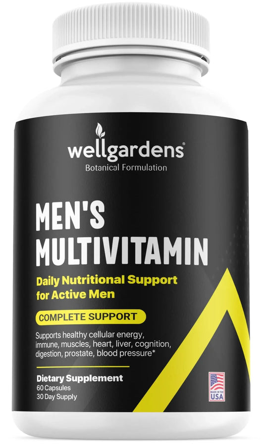 100% Pure Multivitamin for Men - Daily Mens Multivitamins, Multiminerals Supplement for Energy, Focus, Performance, Immune and Male Support WellgardensAU supplements