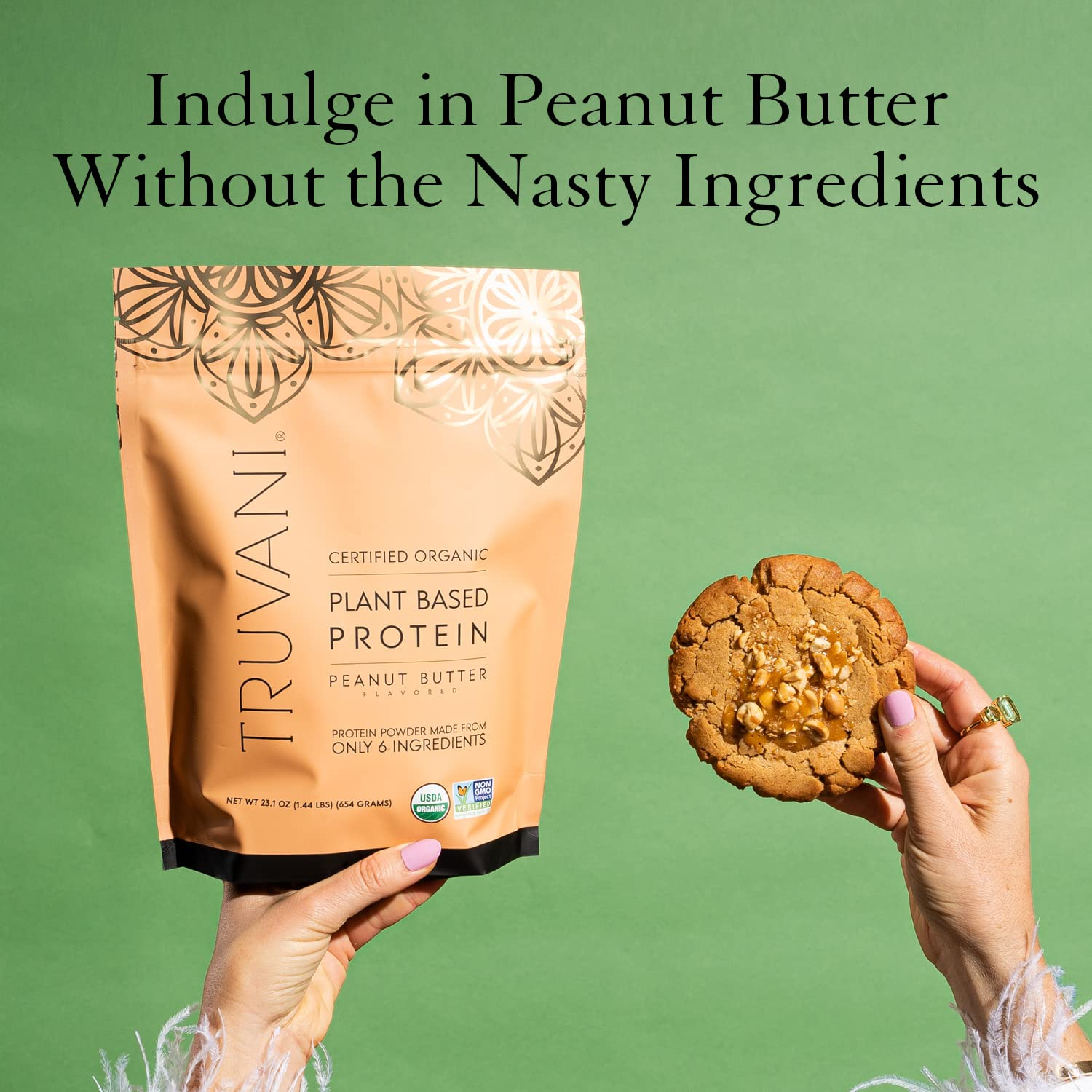 Truvani Organic Vegan Protein Powder Peanut Butter - 20g of Plant Based Protein, Powder Truvani Au supplements