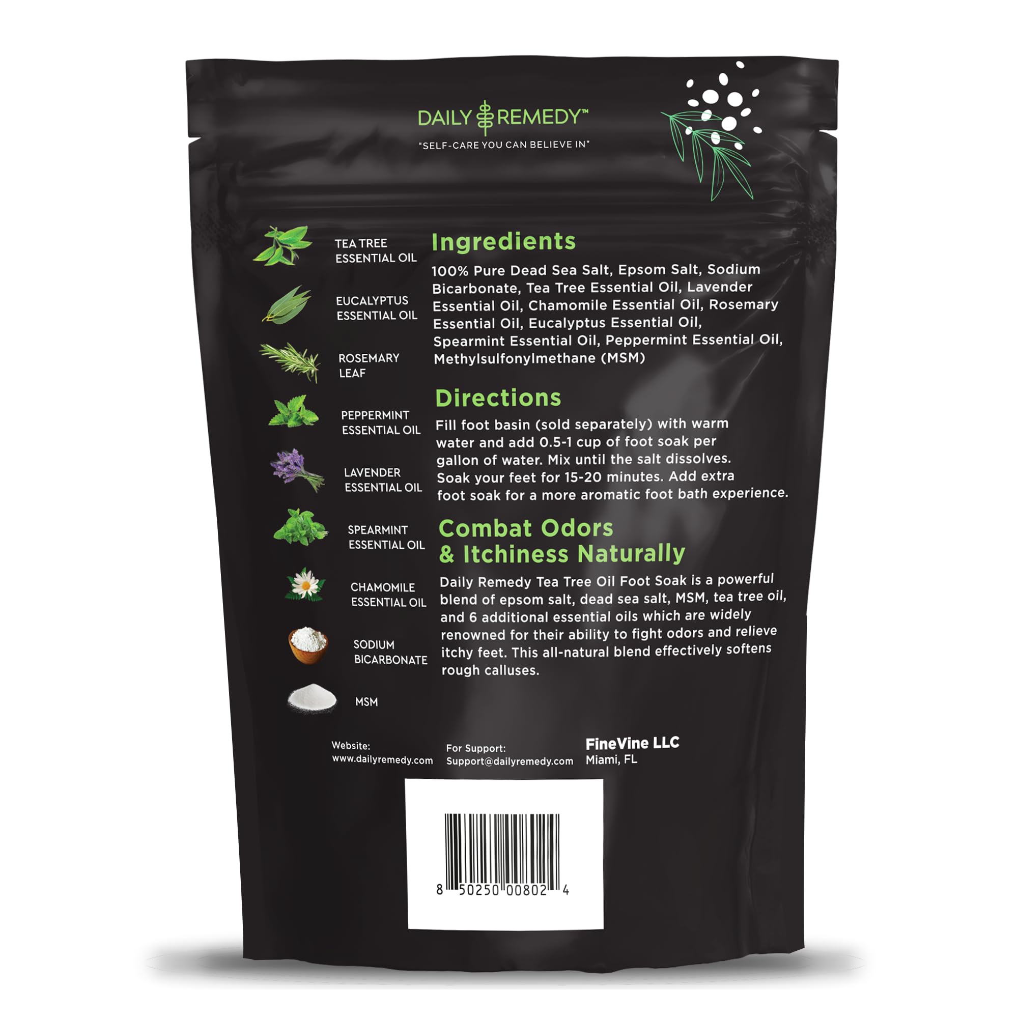 Tea Tree Oil Foot Soak with Epsom Salt - Made in USA - for Toenail Athletes Foot DAILY REMEDY Au supplements