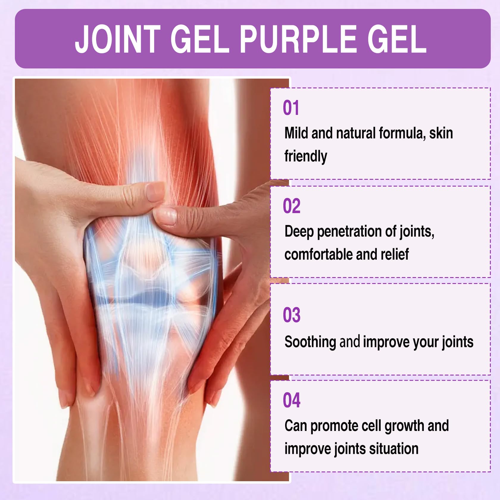 2 PCS Joint Gel Purple Gel，Soothing Pain Relief Massage Cream，Full-Body Joint Effective Soothes for Knees, Lumbar, Hands, Neck and Shoulders PERVALA Au supplements