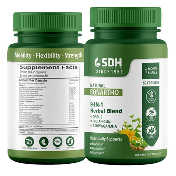 SHREE DHANWANTRI HERBALS SDH Bonartho | Bone & Joint Support Supplement | Move with Comfort & Ease | 60 Caps (1 Mon Supply) SHREE DHANWANTRI HERBALS Au supplements
