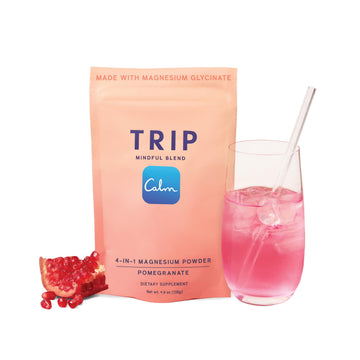 TRIP Magnesium Glycinate Powder with L-Theanine & Lion’s Mane, Sugar Free Magnesium Supplement for Adults, 250mg Magnesium per Drink Mix Serving, Pomegranate Orange Blossom, 1 Bag - 30 Servings TRIP Au supplements