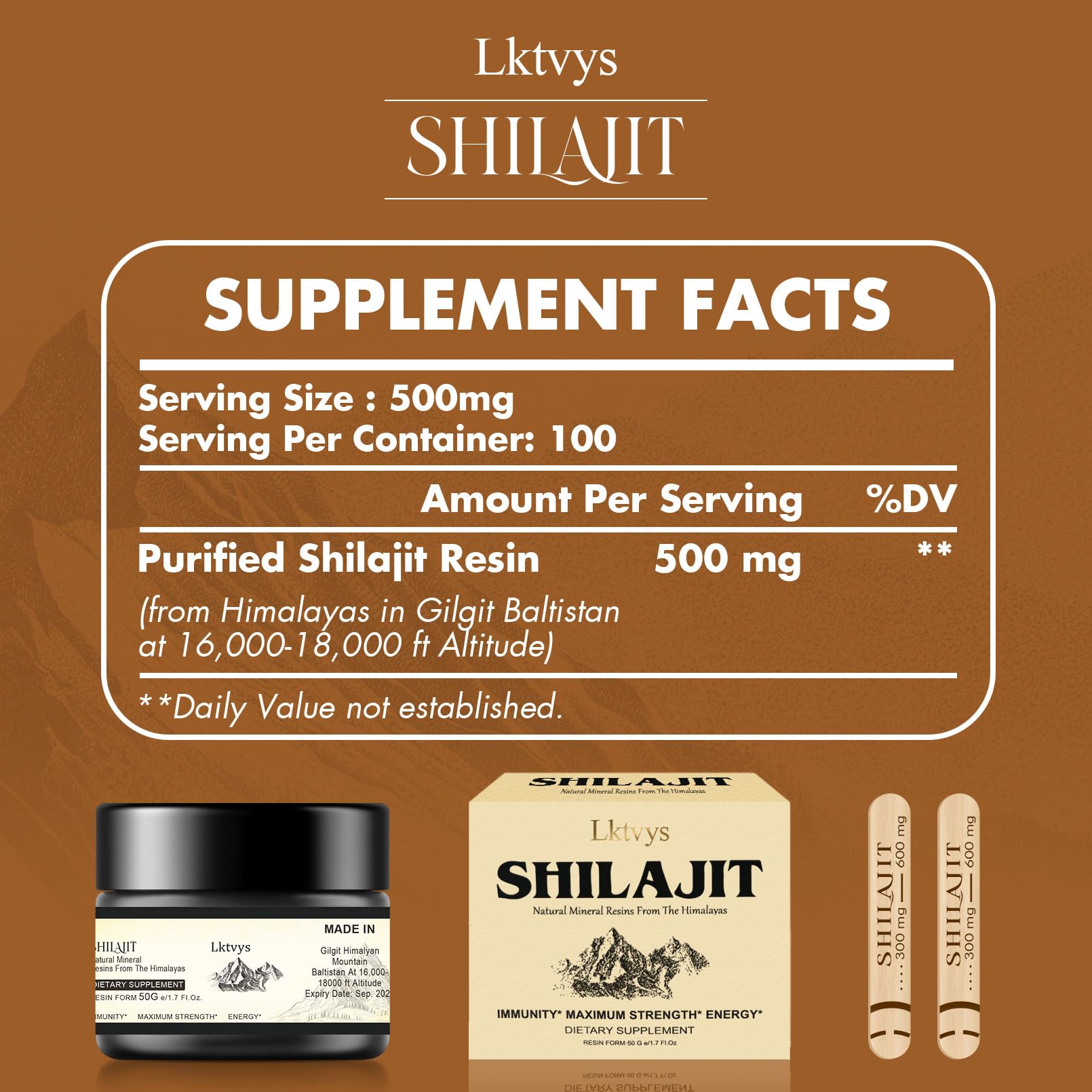 Shilajit Pure Himalayan Organic - Pure Original Shilajit, 50g(Large Volume), Enriched Lktvys Au supplements