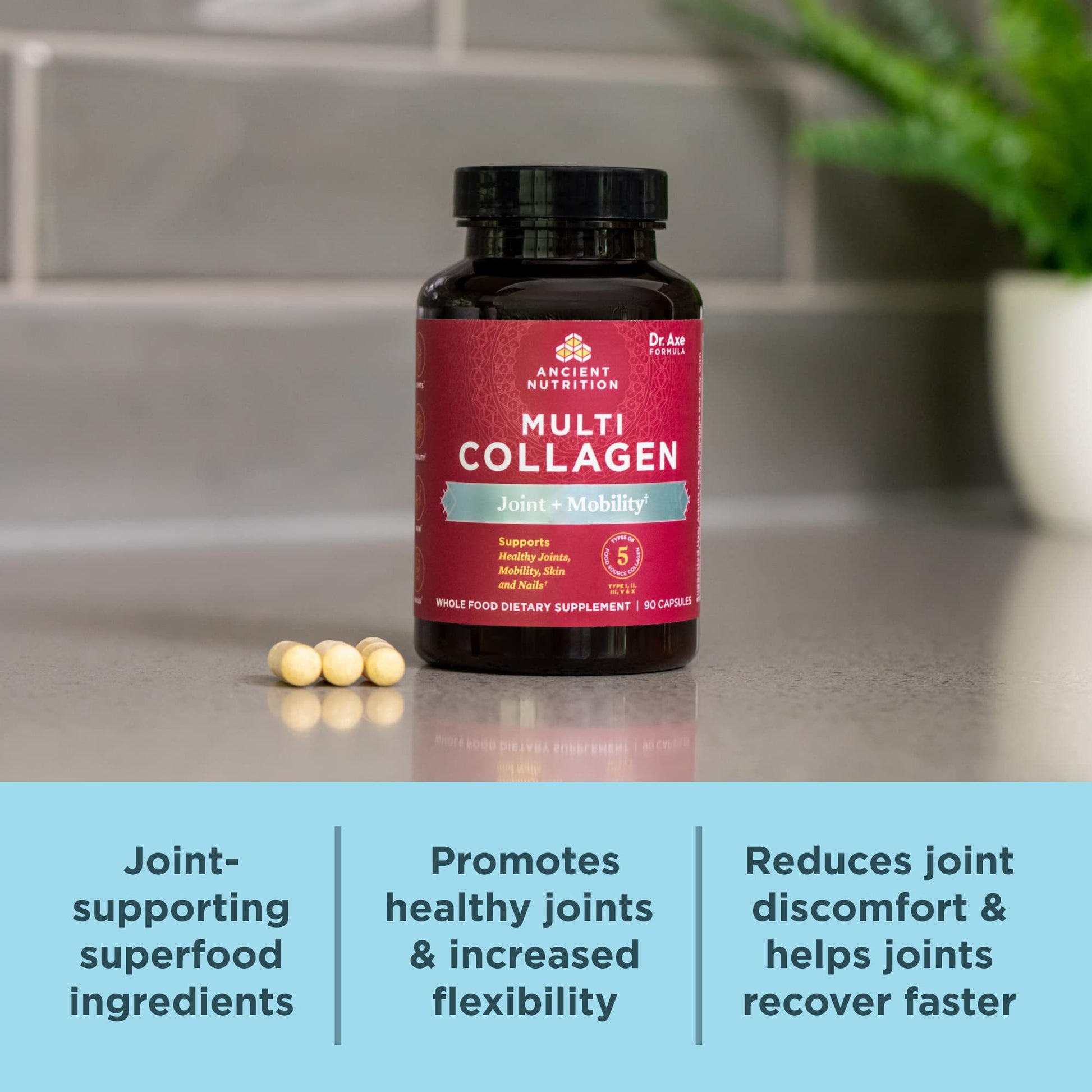 Ancient Nutrition Collagen Pills for Joint Support, Multi Collagen Capsules 45 Ct, Joint + Mobility, Supports Joints, Skin & Nails, Exercise Recovery, Paleo and Keto Friendly, Gluten Free Ancient Nutrition Au supplements