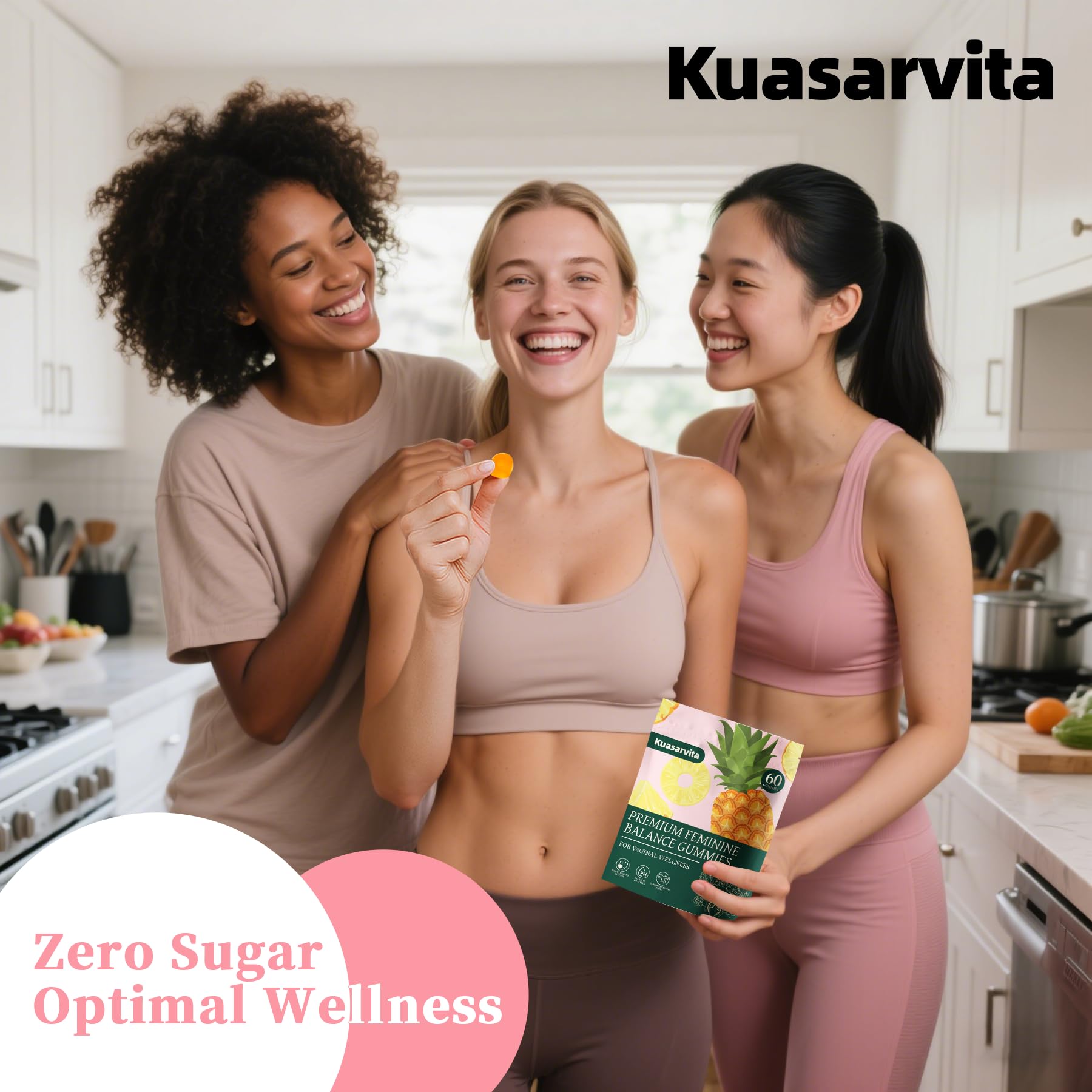 Kuasarvita Peeshlita Women’s Vaginal Probiotics Gummies – pH Balance Support + Feminine Wellness & Comfort, Pineapple Flavor, Natural Probiotic Blend – 60 Gummies Kuasarvita Au supplements