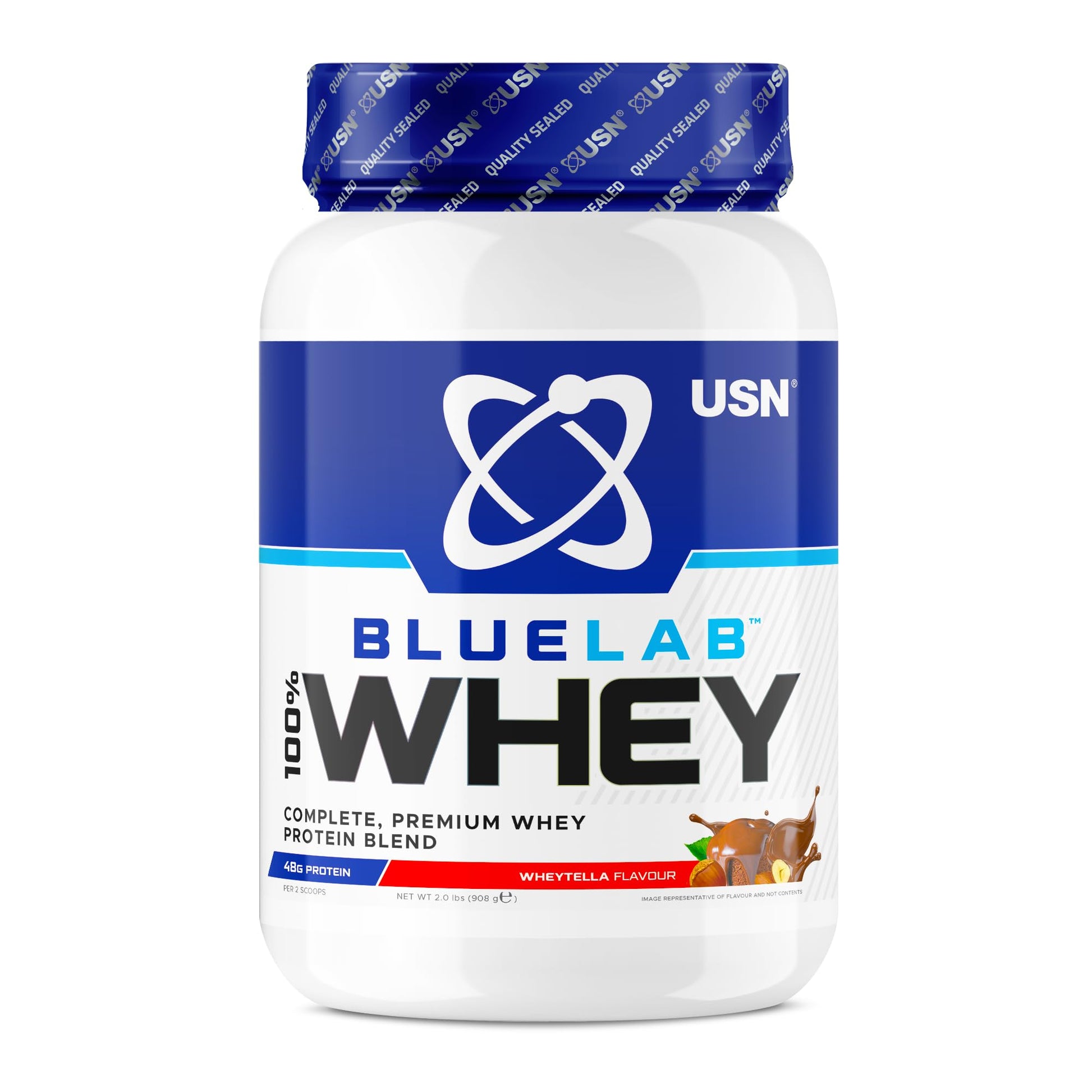 USN Blue Lab Whey Protein Powder: Wheytella - Whey Protein 908g - Post-Workout USN Au supplements