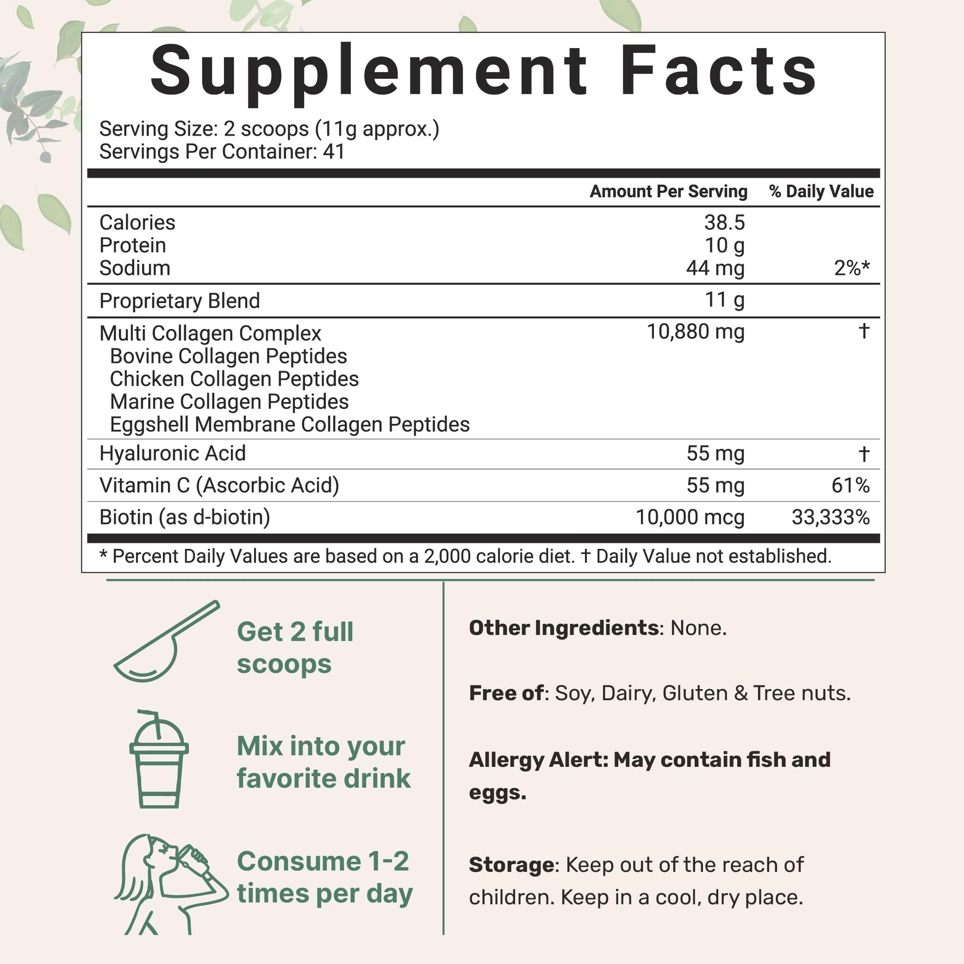 Multi Collagen Peptides Powder, 16 Oz - Hydrolyzed Protein Peptides Micro Ingredients Au supplements