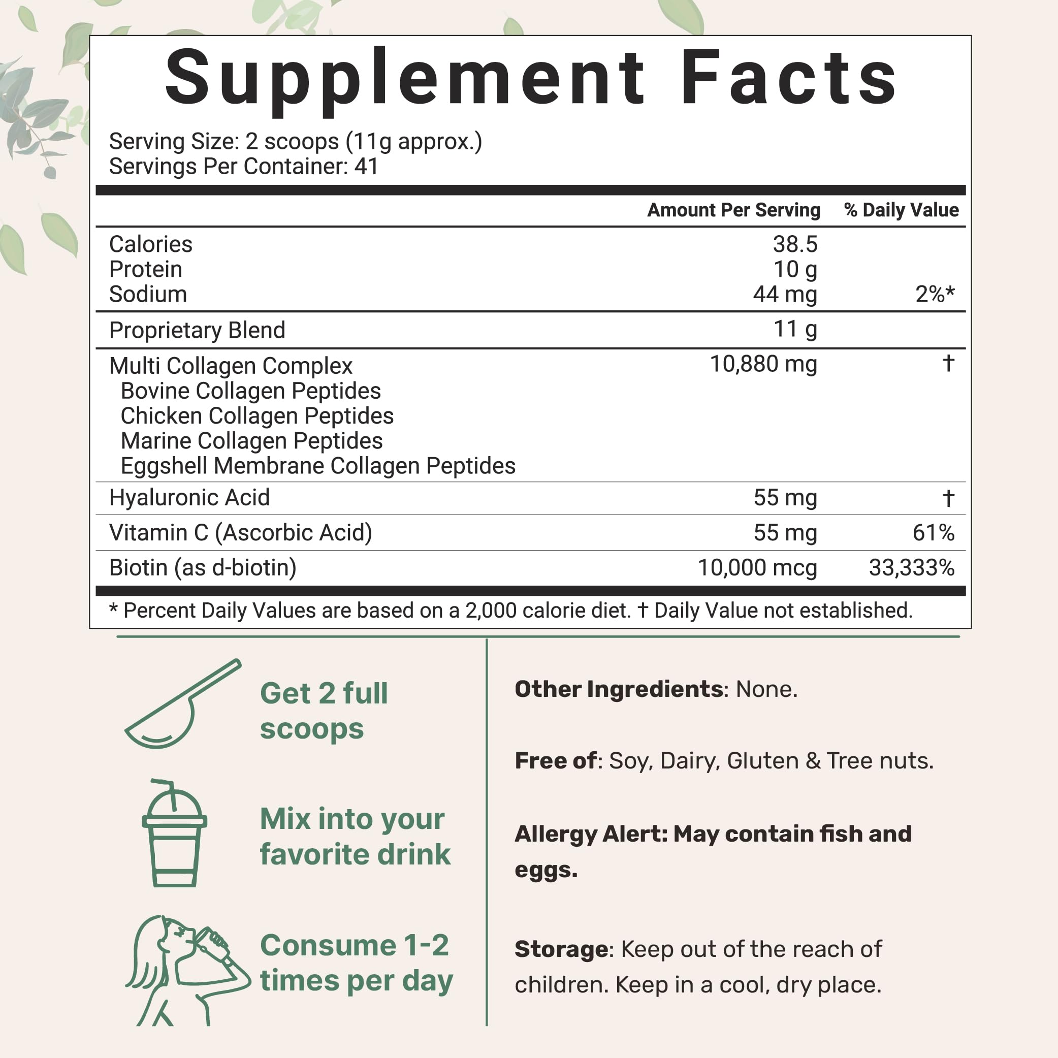 Multi Collagen Peptides Powder, 16 Oz - Hydrolyzed Protein Peptides Micro Ingredients Au supplements