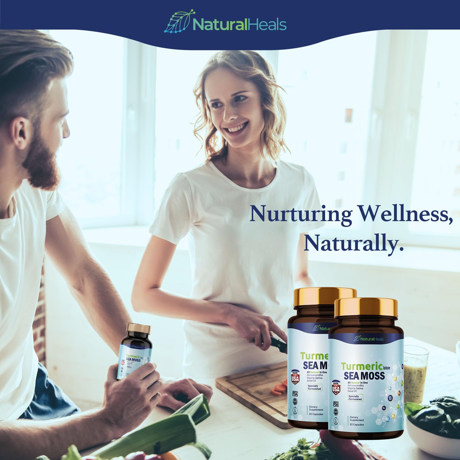Natural Heals Sea Moss 3000mg: Black Seed Oil 2000mg Ashwagandha 1000mg Turmeric Natural Heals Au supplements