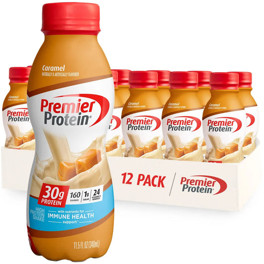 Premier Liquid Protein Shake, Caramel, 30g Protein, 1g Sugar, 24 Vitamins & Minerals Premier ProteinAU supplements