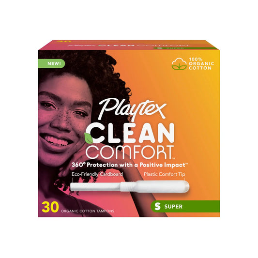 Playtex Clean Comfort Organic Cotton Tampons, Super Absorbency, Fragrance-Free, Organic Cotton PLAYTEXAU supplements