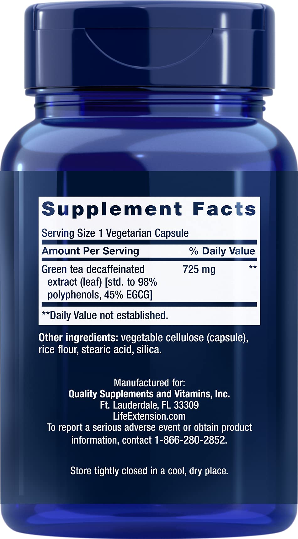 Life Extension Decaffeinated Mega Green Tea Extract – Polyphenol-Rich, Cell Health Life Extension Au supplements