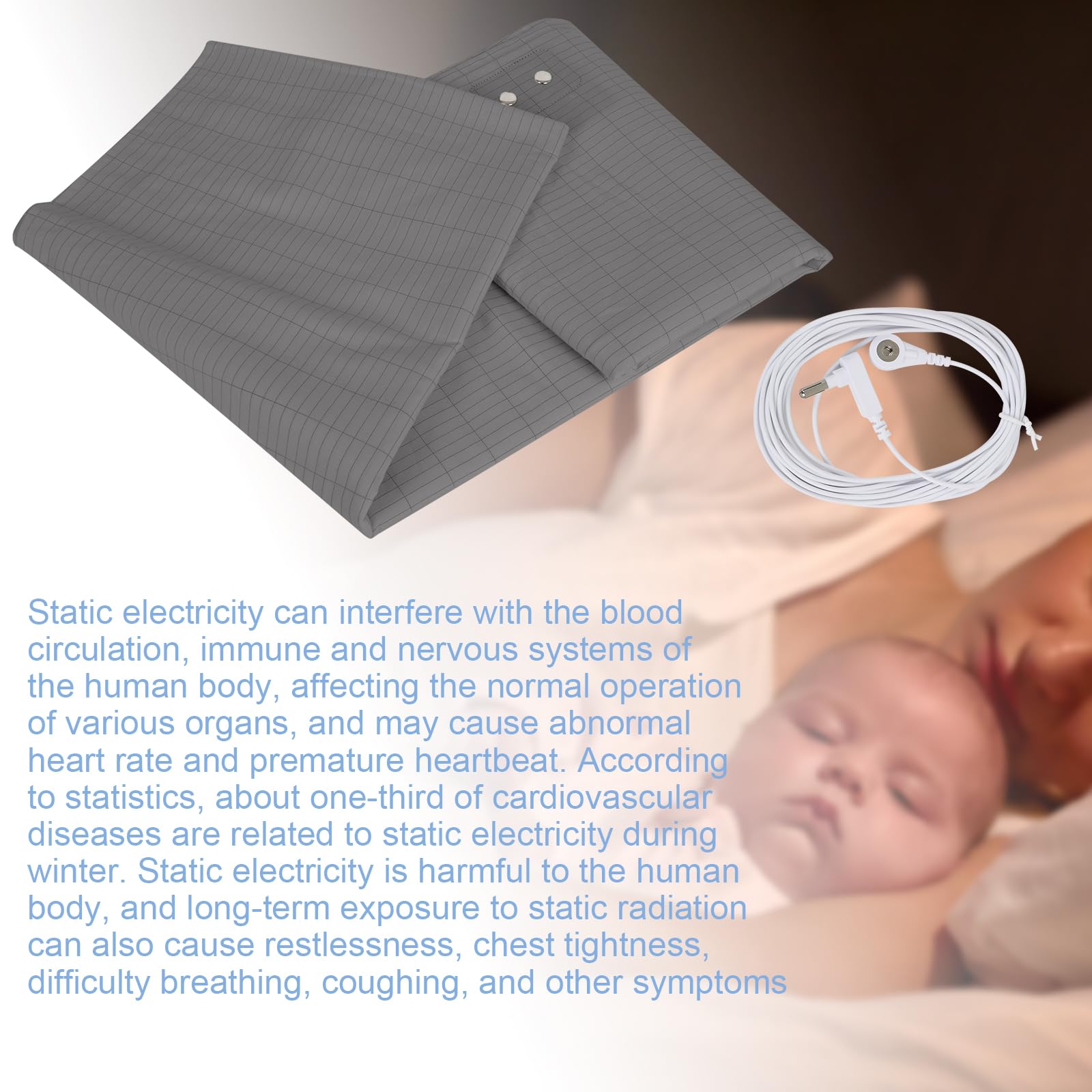 Grounding Mat for Bed, Grounding Sheets Blanket with Grounding Cord, Earthing Mat Grounding Pad Reaeng Au supplements