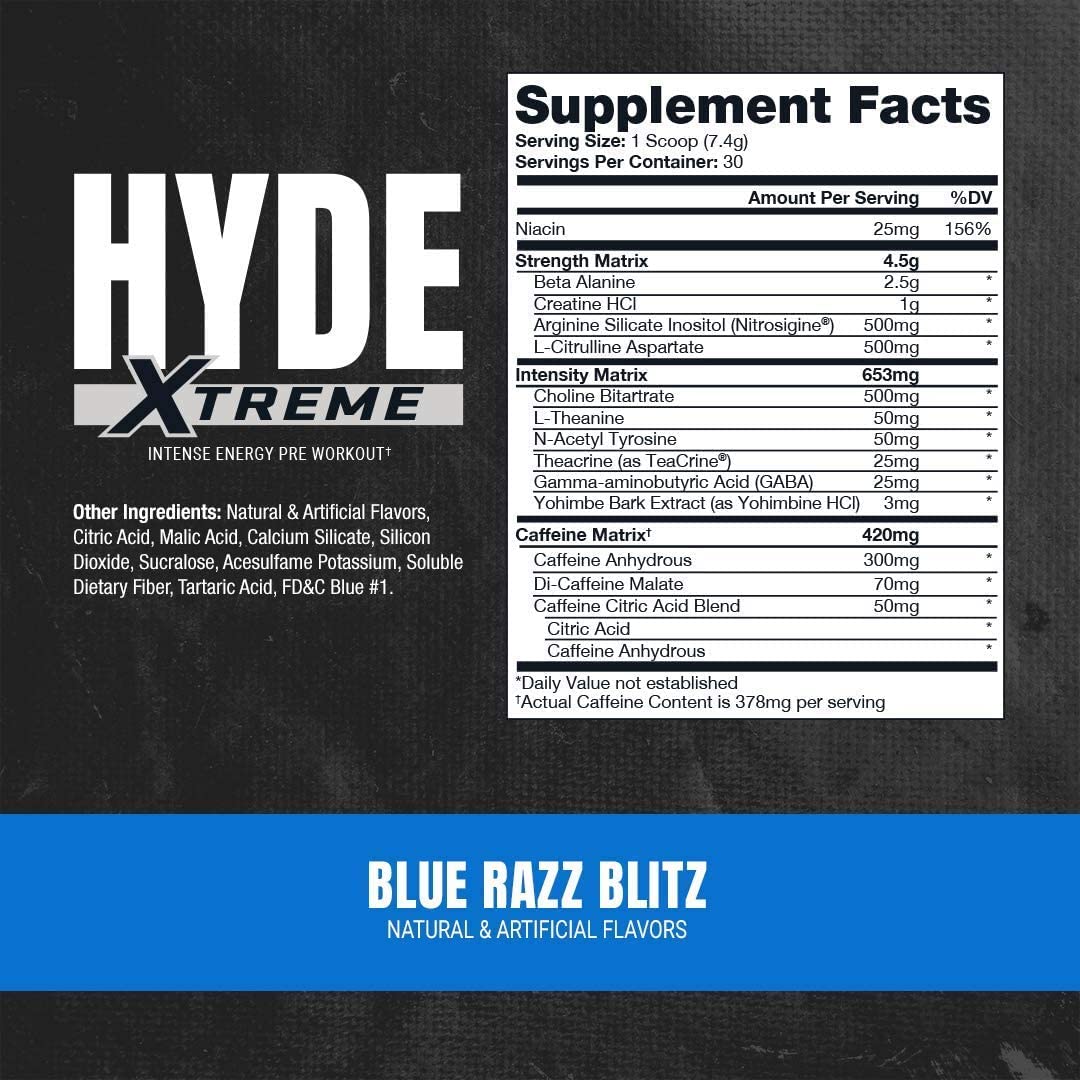 PROSUPPS Hyde Xtreme Blue Razz and Hyde Max Pump Blue Raspberry Bundle PROSUPPSUS supplements