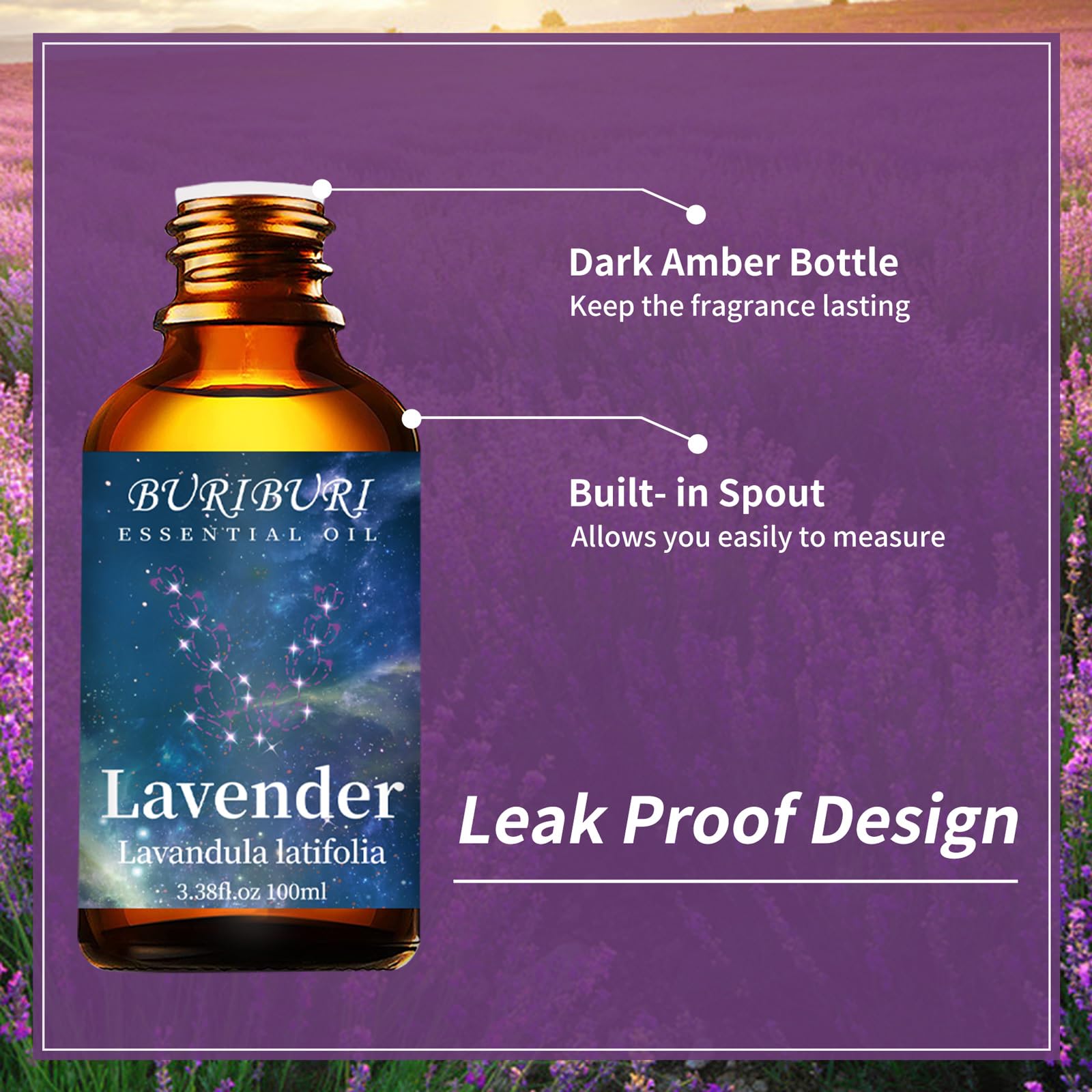BURIBURI Lavender Essential Oil 100ML, 100% Pure Undiluted, Natural, Organic Aromatherapy Oil Lavender Oils BURIBURI Au supplements