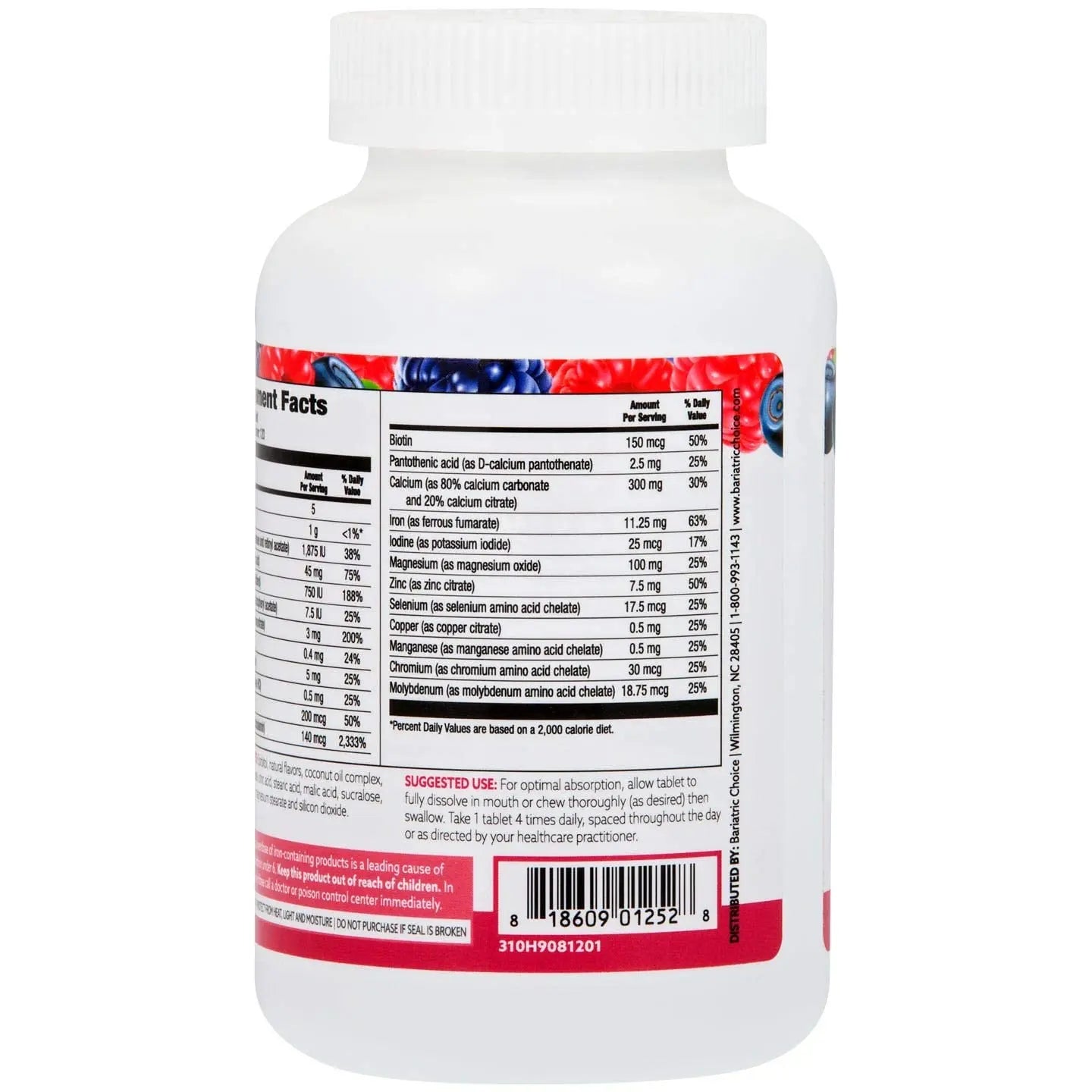 Bariatric Choice My Bariatric Chewable Multivitamin with Iron & 300mg Calcium, Berry (120ct) Bariatric Choice Au supplements