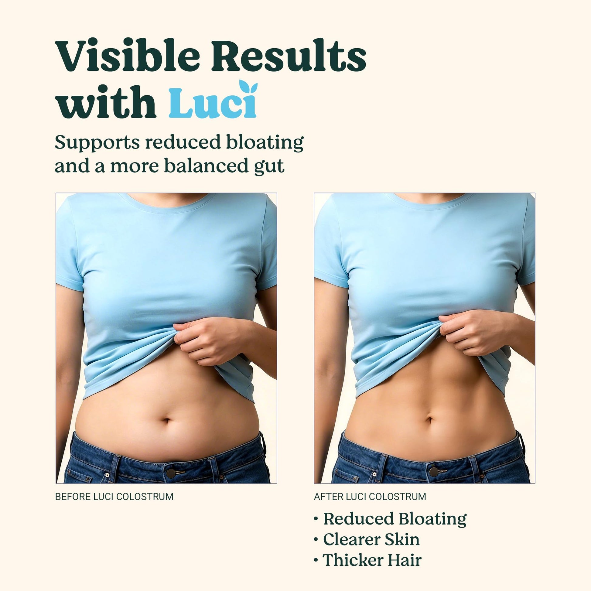 Luci Colostrum Powder 60 Servings, 3 in 1 with Collagen Peptides and Acai, Bovine Colostrum for Gut Health, Bloating, Collagen Protein for Muscle, Skin, Hair, Nails and Immunity, Gluten & Fat Free Luci Nutrition Au supplements