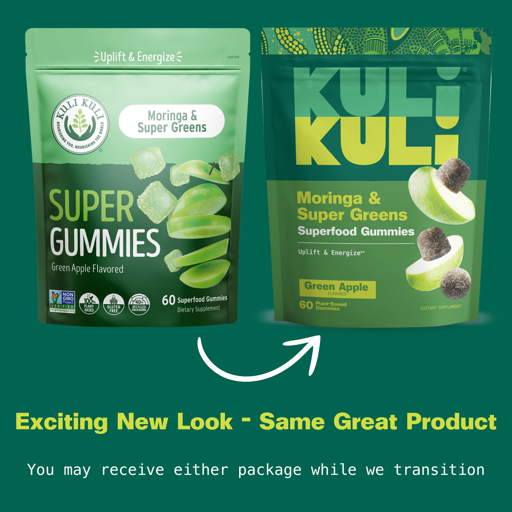Kuli Kuli Super Energy Gummies - Energy Supplements with Moringa, Caffeine-Free Natural Energy Booster - 60 Non-GMO, Gluten-Free Moringa Gummies Kuli Kuli Au supplements