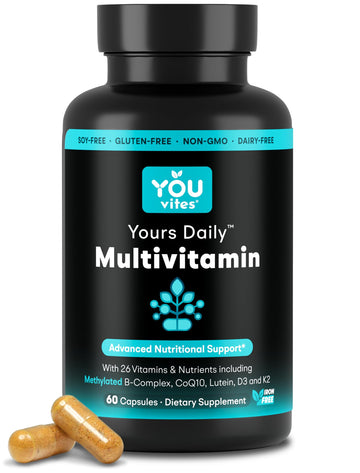 You Vites - Methylated Multivitamin for Men and Women, Methyl Multi Without Iron - 60 Capsules, MTHFR Supplement with Methyl B12, Methylfolate (5-MTHF), CoQ10 for Energy, Heart and Mood Support You Vites Au supplements
