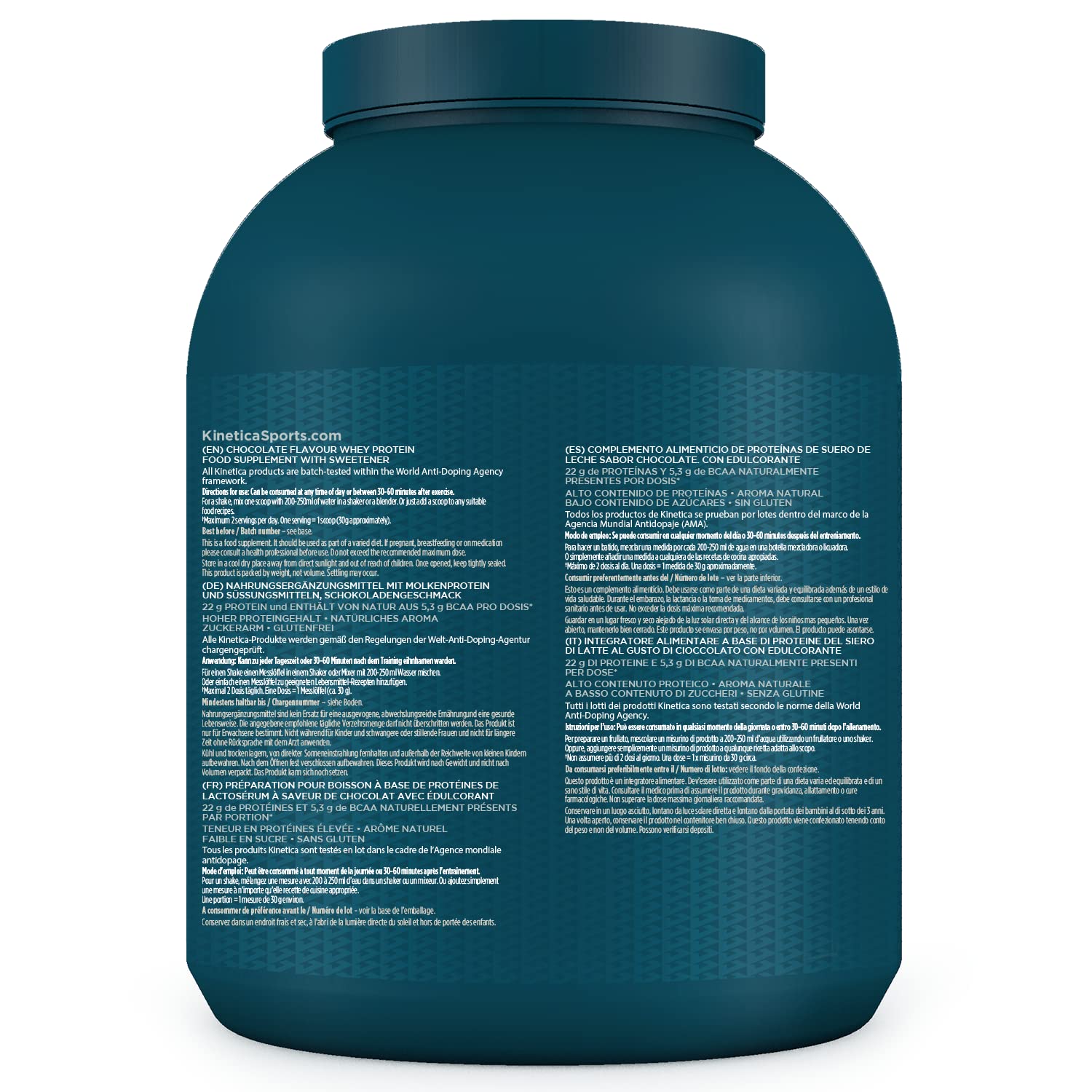 Kinetica Chocolate Whey Protein Powder | 2.27kg | 22g Protein per Serving | 76 Servings Kinetica Au supplements
