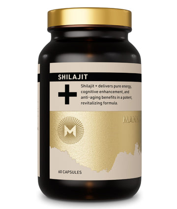 Manna Vitality Shilajit+ Capsules | 1000mg Purified Himalayan Shilajit Resin Supplement | Highest Bioavailability | Energy, Performance, Detox, Vitality, Mental Clarity & Cognitive Support | 60 Count M Manna Au supplements