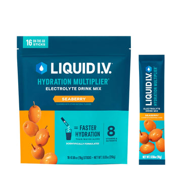 Liquid I.V.® Hydration Multiplier - Seaberry | Electrolyte Powder Drink Mix | 1 Pack (16 Servings) Liquid I.V. Au supplements