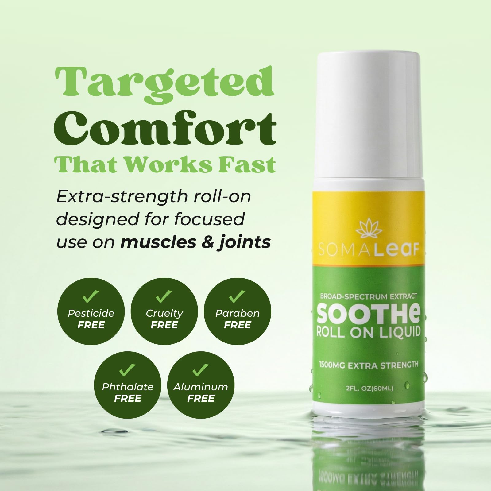 SomaLeaf Soothe Roll-On, 1500 MG, Extra Strength, Natural Comfort for Muscles, Hips, Joints, Neck, Back, Elbows, Fingers, Hands, and Knees SomaLeaf Au supplements