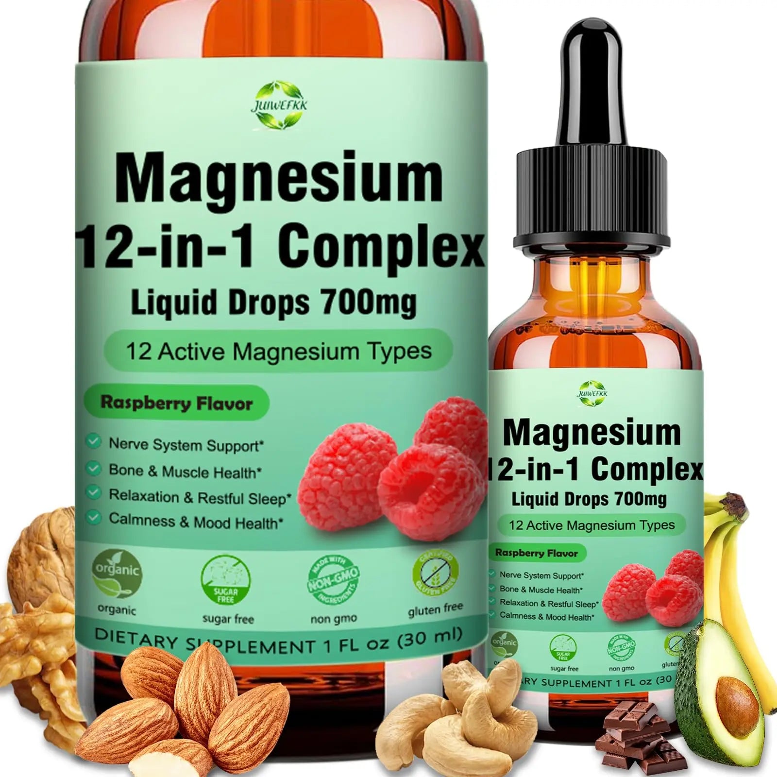 Magnesium 12 in 1 Complex Liquid Drops 700mg, High Absorption Magnesium Glycinate Citrate Malate Taurate & 8 Forms, Magnesium Complex Blend Supplement for Sleep Muscle Nerve Energy Heart Health JUIWEFKK Au supplements